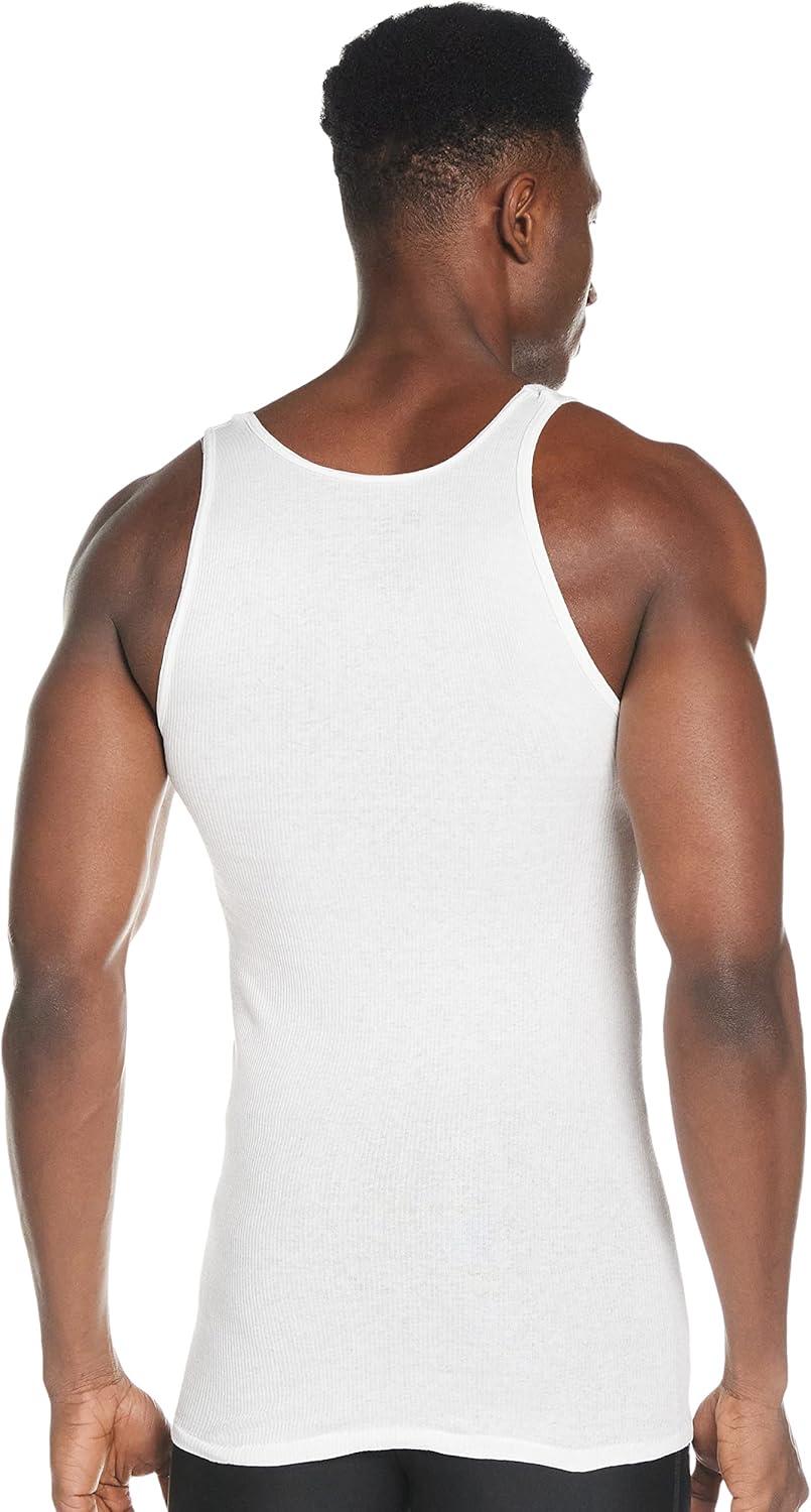 imageHanes Mens FreshIQ Odor Control ComfortSoft Moisture Wicking Tagless Tank UndershirtsWhite 6 Pack