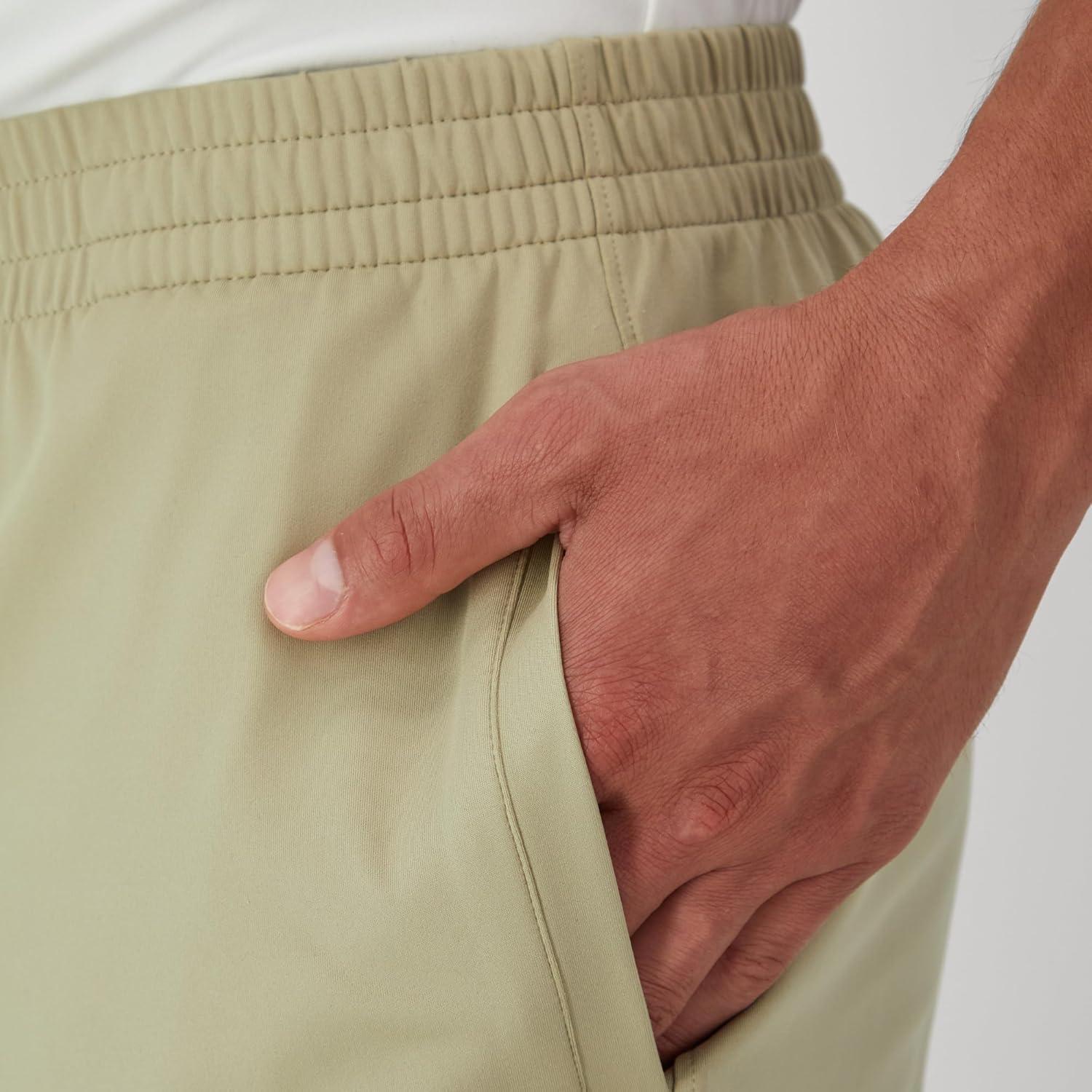 imageHanes Mens Moves Performance Shorts Athletic MoistureWicking Shorts with Pockets 6 InseamAlfalfa