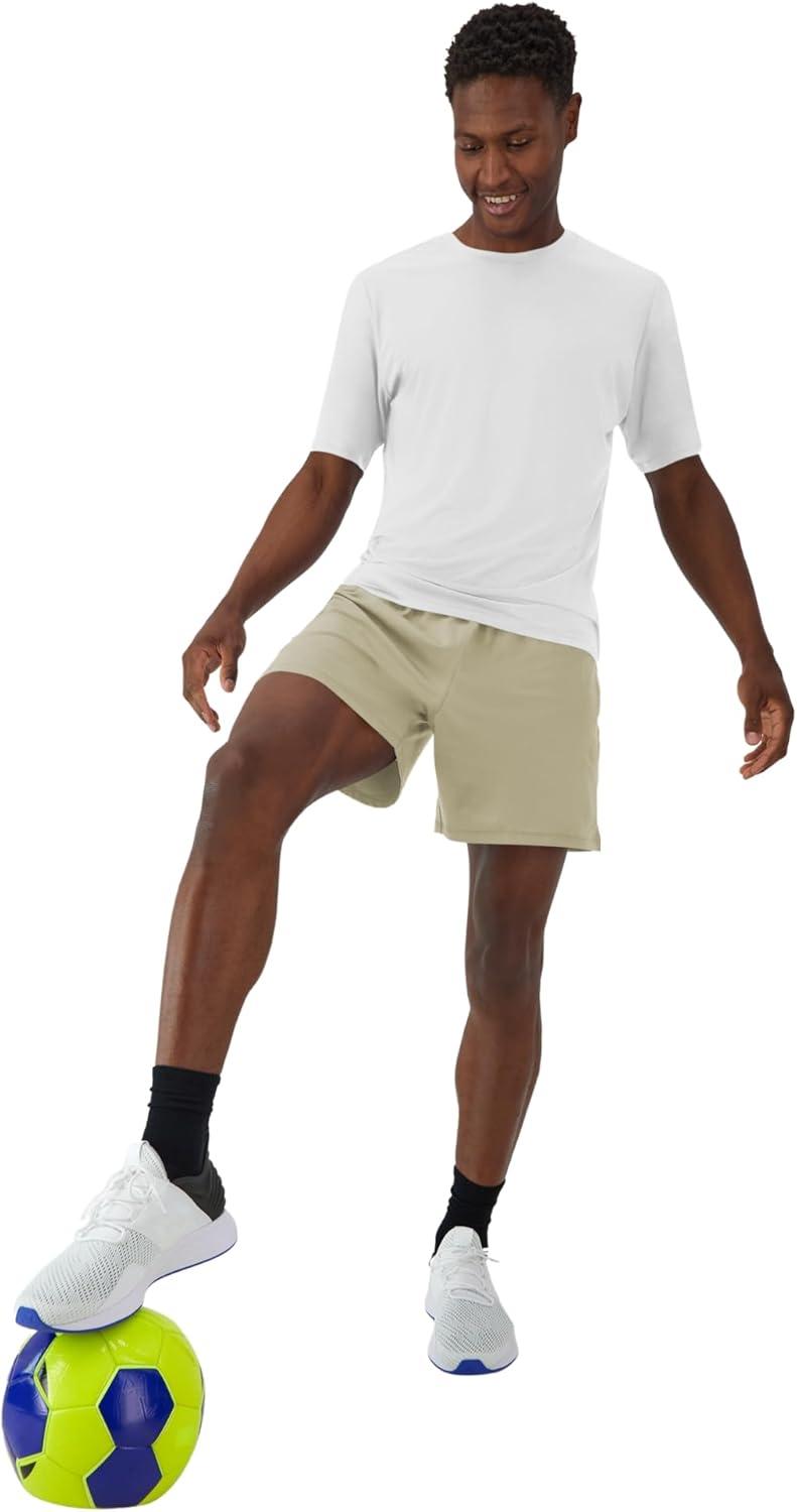 imageHanes Mens Moves Performance Shorts Athletic MoistureWicking Shorts with Pockets 6 InseamAlfalfa
