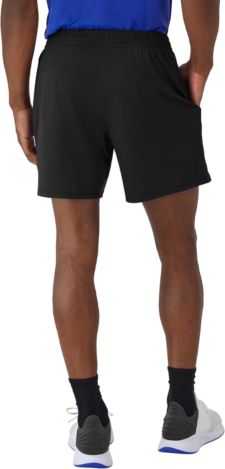 imageHanes Mens Moves Performance Shorts Athletic MoistureWicking Shorts with Pockets 6 InseamBlack