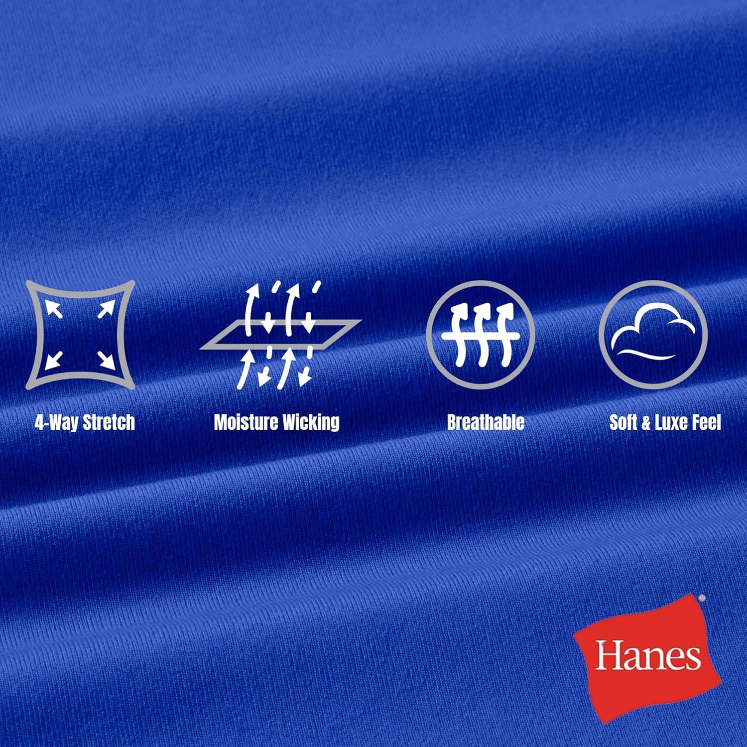 imageHanes Mens Moves Performance Shorts Athletic MoistureWicking Shorts with Pockets 6 InseamDeep Royal