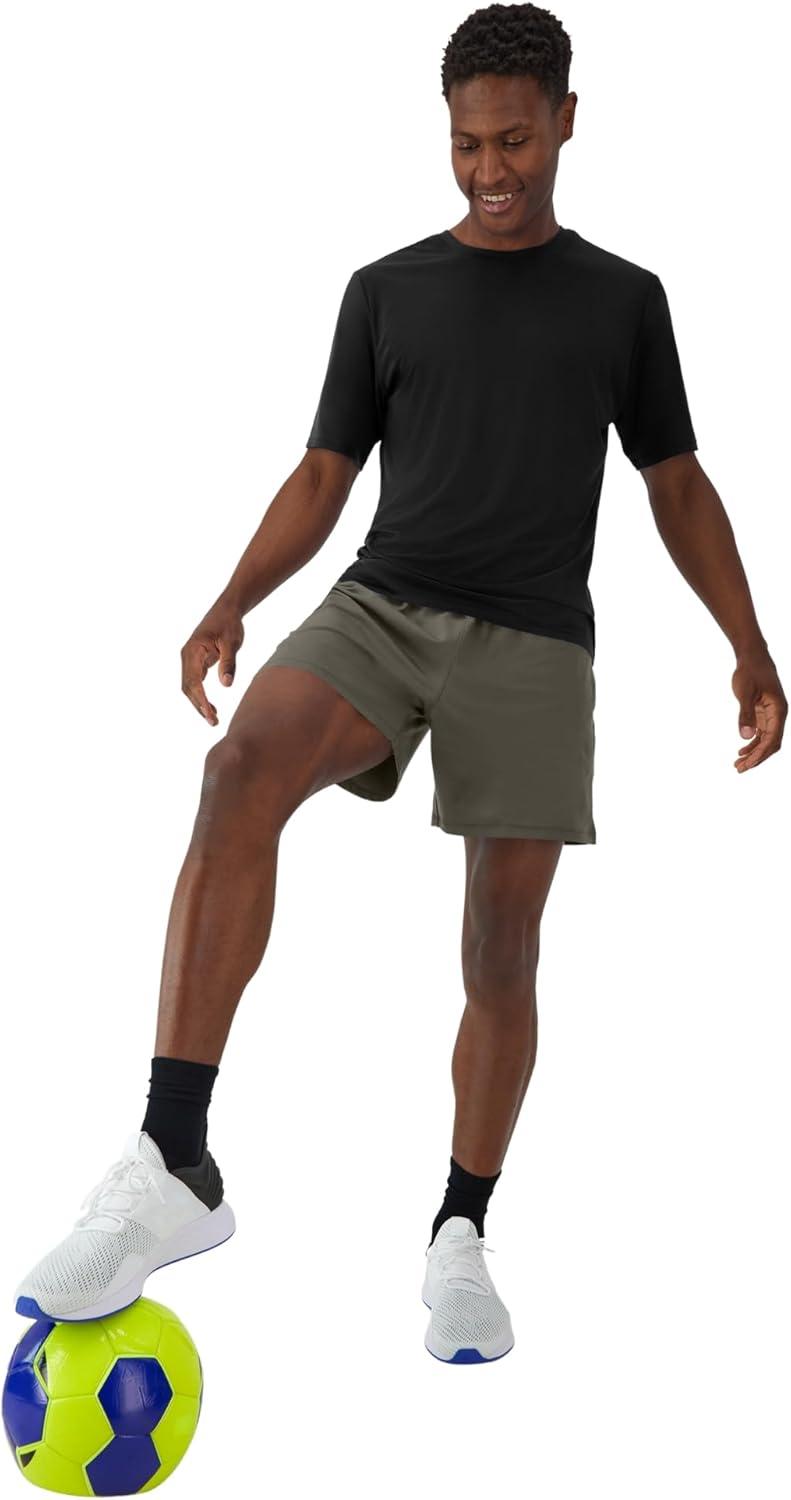 imageHanes Mens Moves Performance Shorts Athletic MoistureWicking Shorts with Pockets 6 InseamGrey Encore