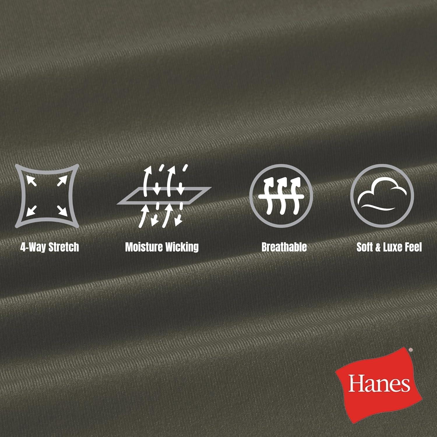 imageHanes Mens Moves Performance Shorts Athletic MoistureWicking Shorts with Pockets 6 InseamGrey Encore