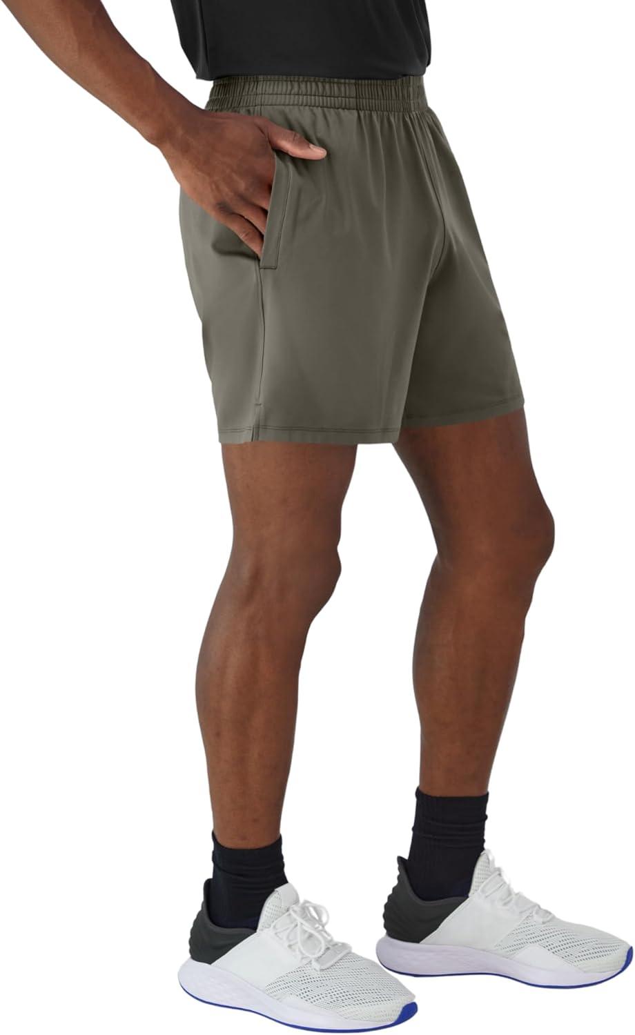 imageHanes Mens Moves Performance Shorts Athletic MoistureWicking Shorts with Pockets 6 InseamGrey Encore