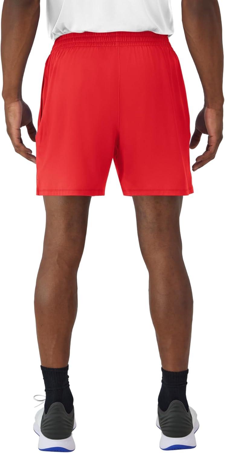 imageHanes Mens Moves Performance Shorts Athletic MoistureWicking Shorts with Pockets 6 InseamHolly Berry Red