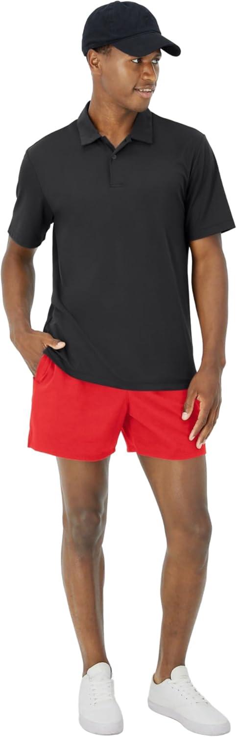 imageHanes Mens Moves Performance Shorts Athletic MoistureWicking Shorts with Pockets 6 InseamHolly Berry Red