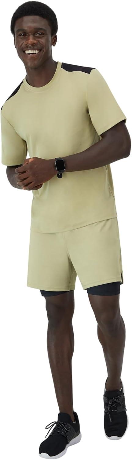 imageHanes Mens Moves Workout Boxer Brief Liner ampamp Total Support Pouch MoistureWicking Shorts 5 InseamAlfalfaBlack