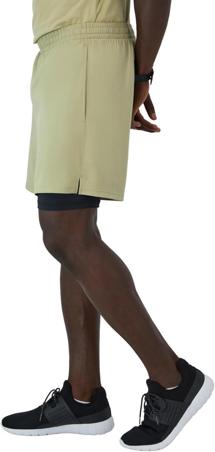 imageHanes Mens Moves Workout Boxer Brief Liner ampamp Total Support Pouch MoistureWicking Shorts 5 InseamAlfalfaBlack