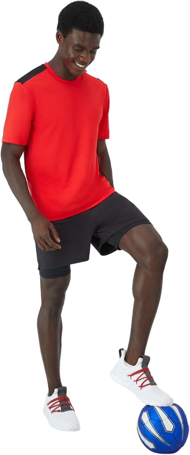 imageHanes Mens Moves Workout Boxer Brief Liner ampamp Total Support Pouch MoistureWicking Shorts 5 InseamBlack