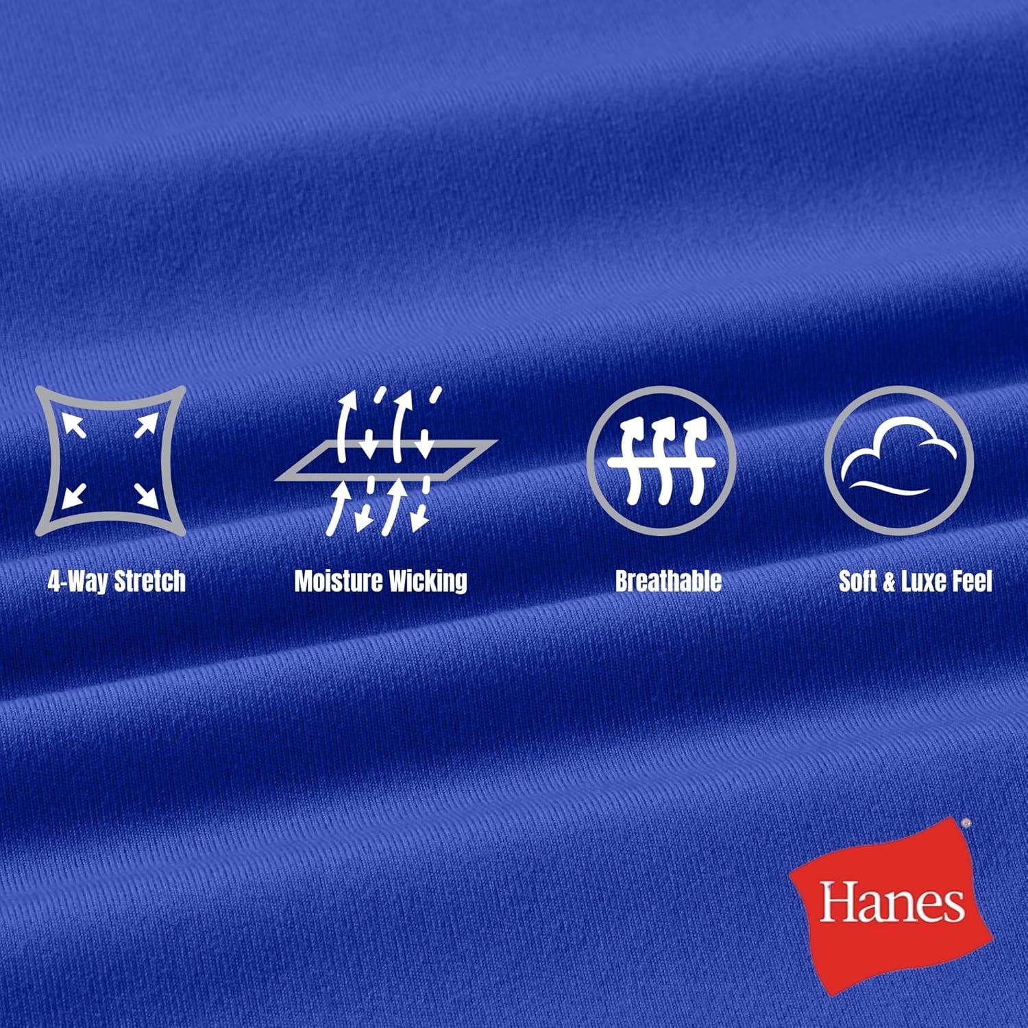 imageHanes Mens Moves Workout Boxer Brief Liner ampamp Total Support Pouch MoistureWicking Shorts 7 InseamDeep Royal