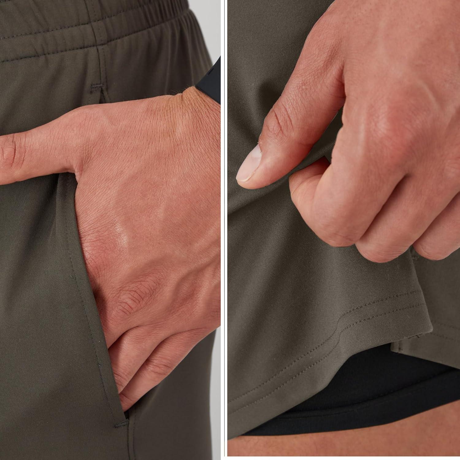 imageHanes Mens Moves Workout Boxer Brief Liner ampamp Total Support Pouch MoistureWicking Shorts 7 InseamGrey Encore