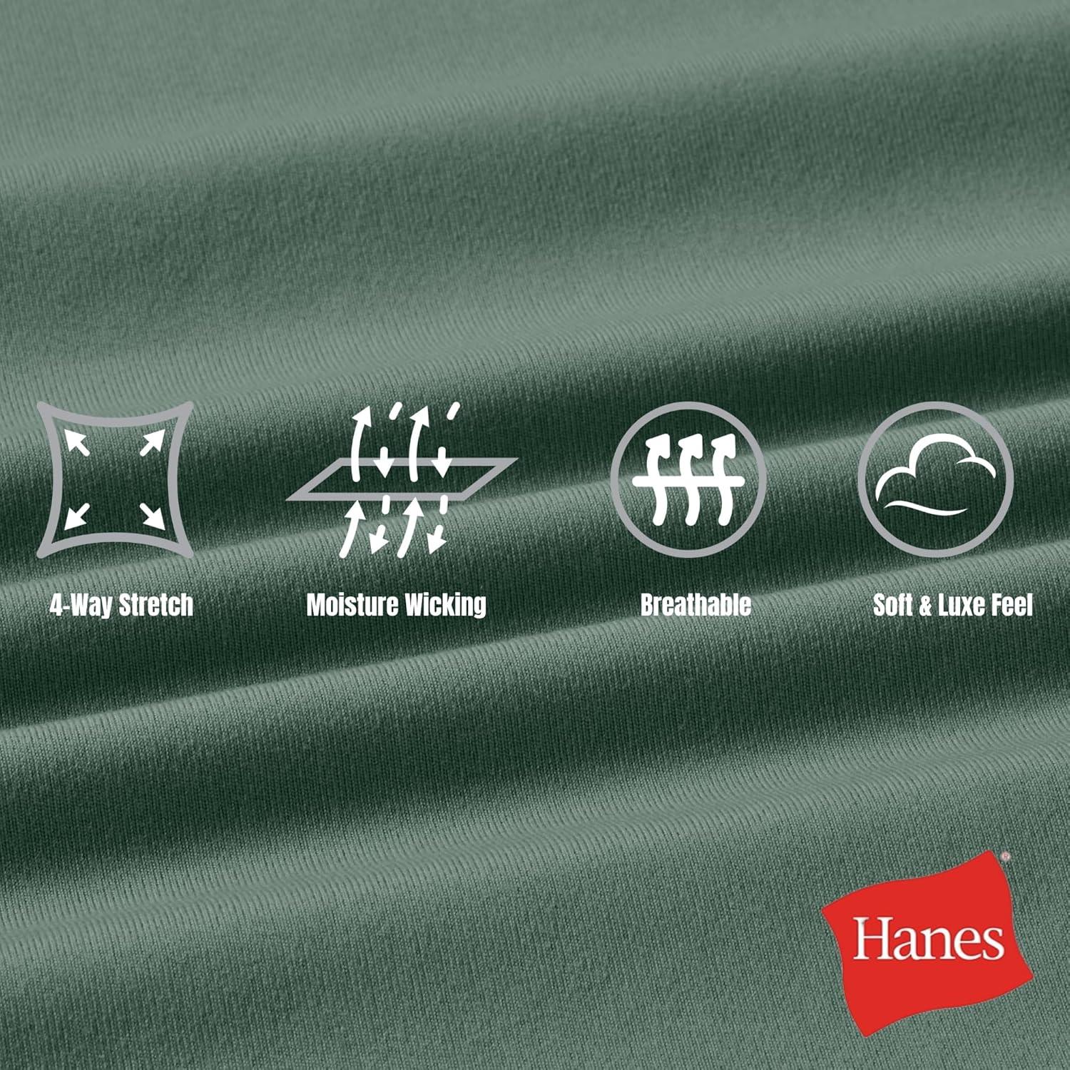 imageHanes Mens Moves Workout Boxer Brief Liner ampamp Total Support Pouch MoistureWicking Shorts 7 InseamHerbal Olive Green