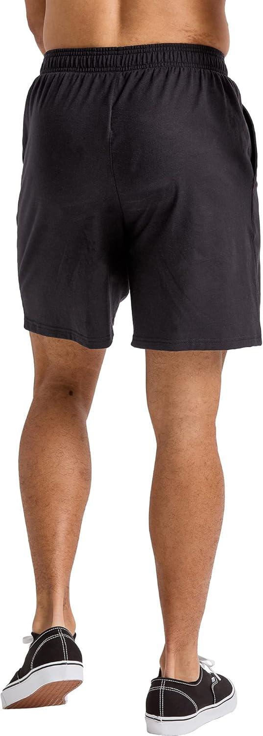 imageHanes Mens Originals Cotton Pockets Pullon Jersey Gym Shorts 7quotBlack