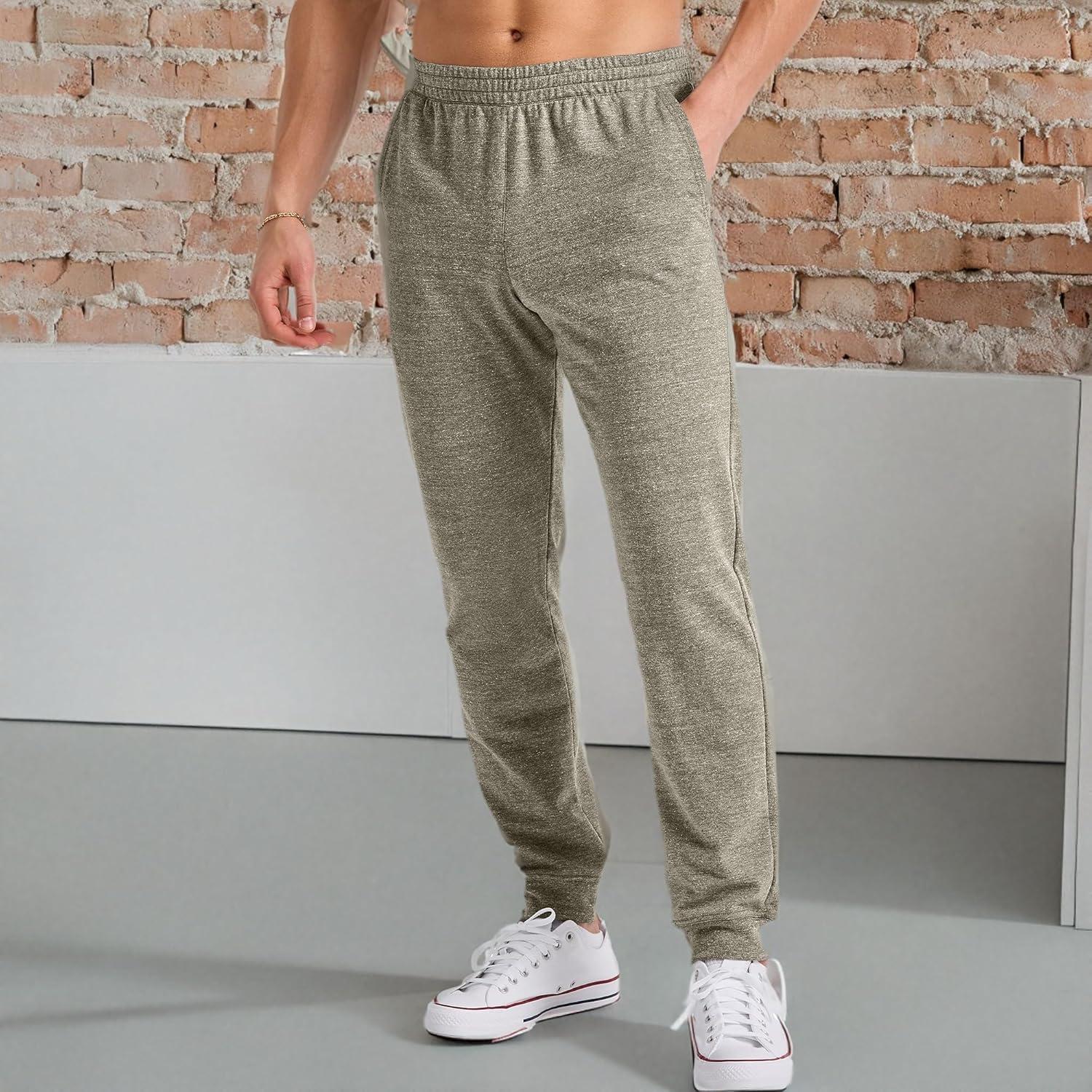 imageHanes Mens Originals French Terry Joggers Lightweight Sweatpants with Pockets 30quot InseamCamouflage Green Pe Heather