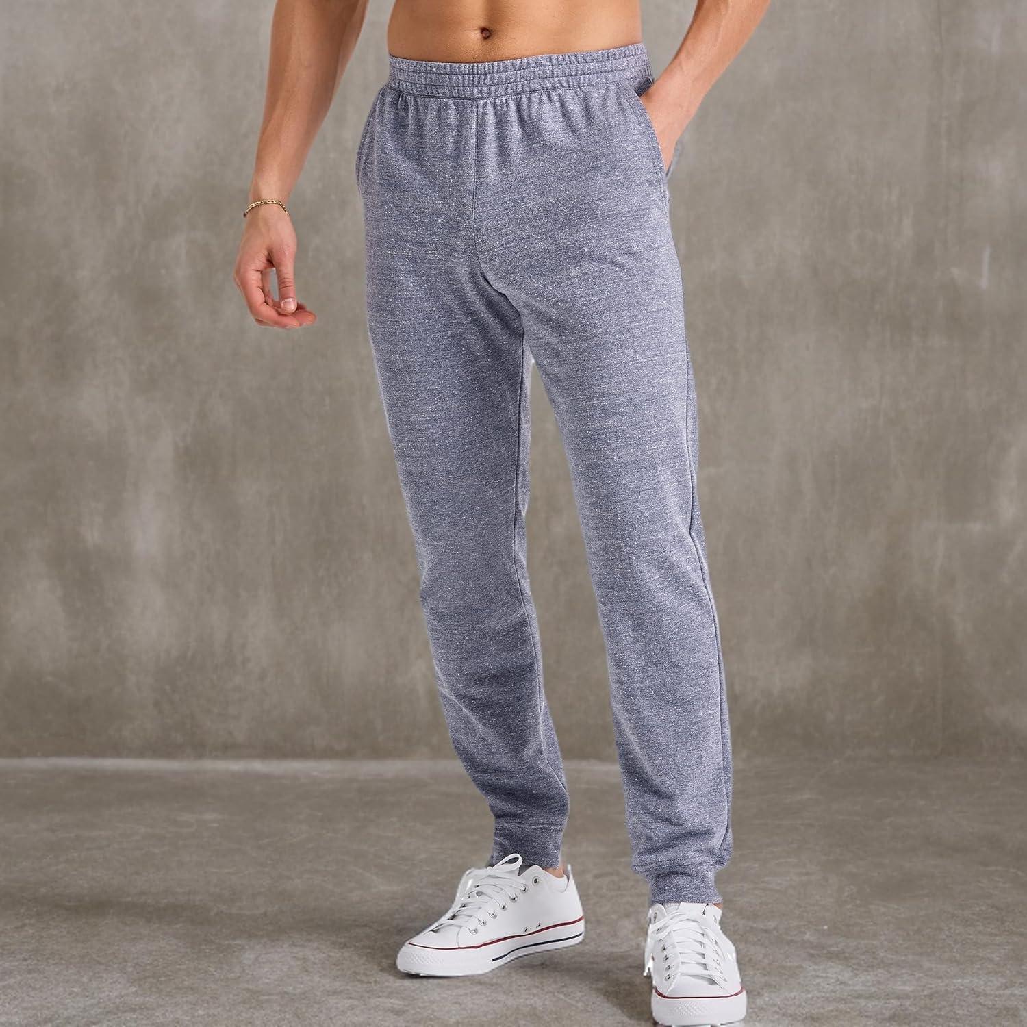 imageHanes Mens Originals French Terry Joggers Lightweight Sweatpants with Pockets 30quot InseamNavy Pe Heather