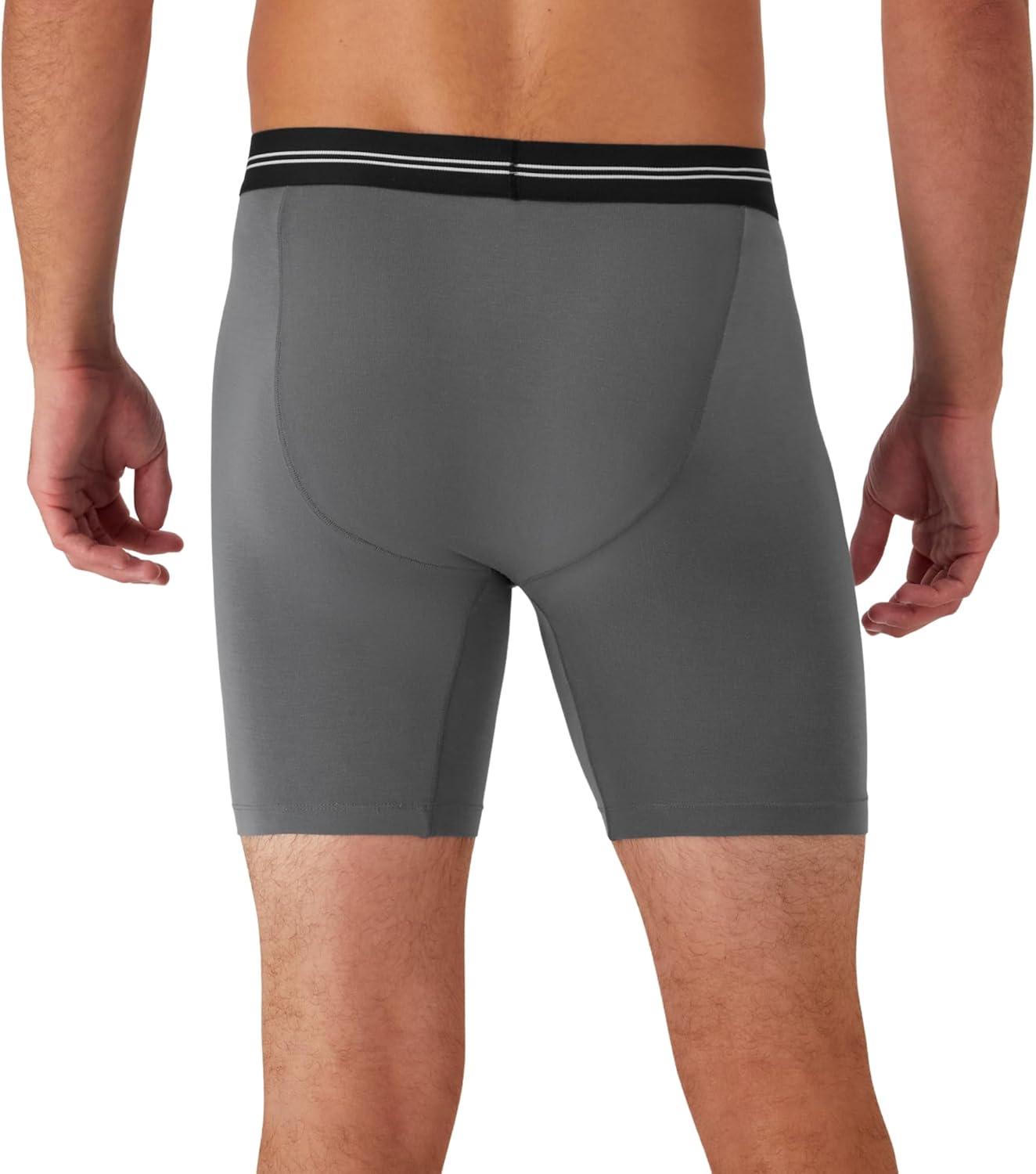 imageHanes Mens Perfect Flex Breathable Boxer Brief Underwear Lightweight Luxe Modal Blend Supportive Pouch 1PackGrey