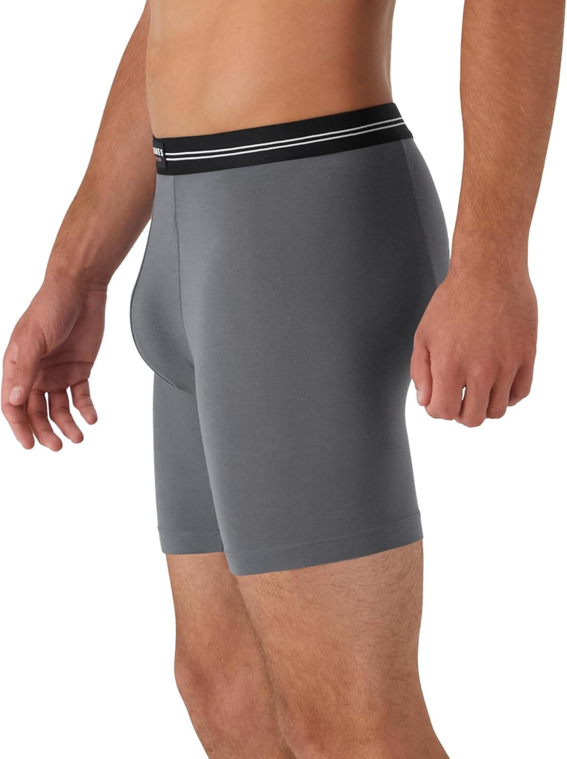 imageHanes Mens Perfect Flex Breathable Boxer Brief Underwear Lightweight Luxe Modal Blend Supportive Pouch 1PackGrey