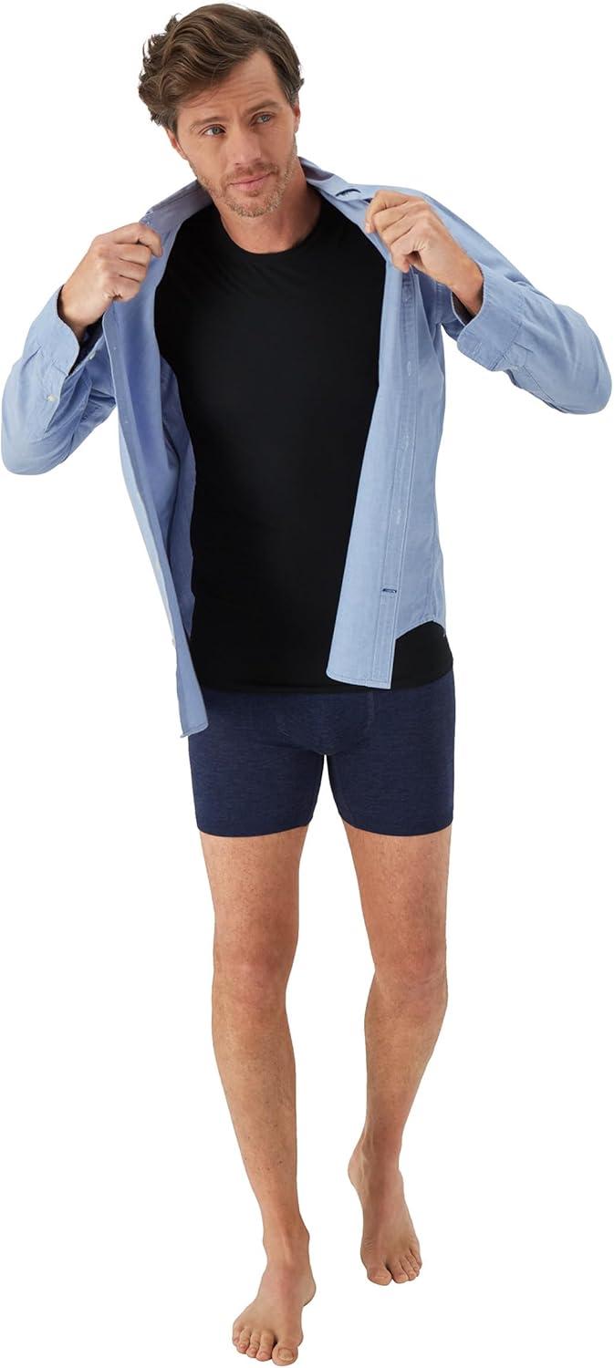 imageHanes Mens Perfect Flex Crewneck Tee 1Pack Stay Tucked Fitted Undershirt Slim Fit Tight on Arms White ampamp BlackBlack