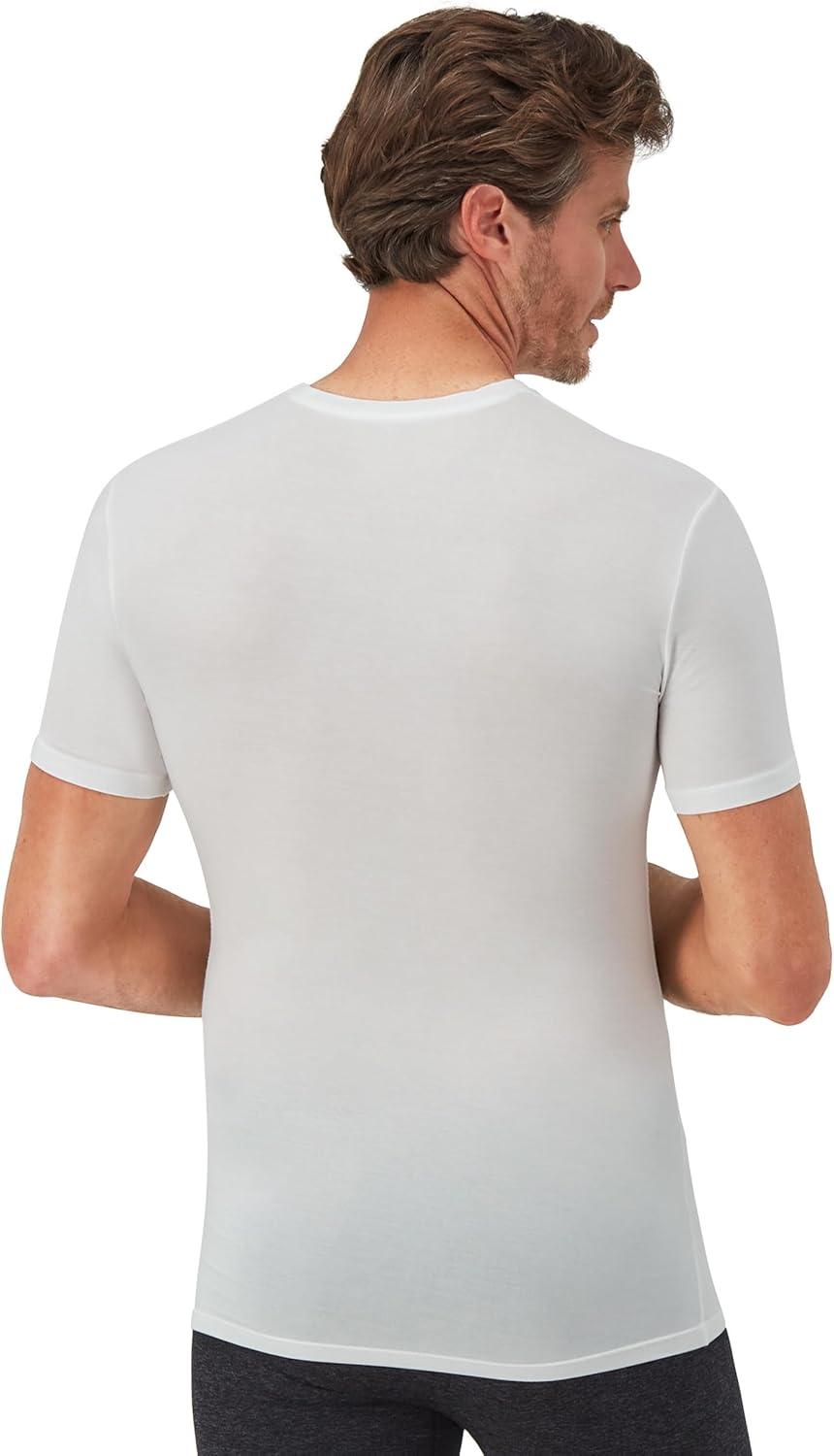 imageHanes Mens Perfect Flex Crewneck Tee 1Pack Stay Tucked Fitted Undershirt Slim Fit Tight on Arms White ampamp BlackWhite