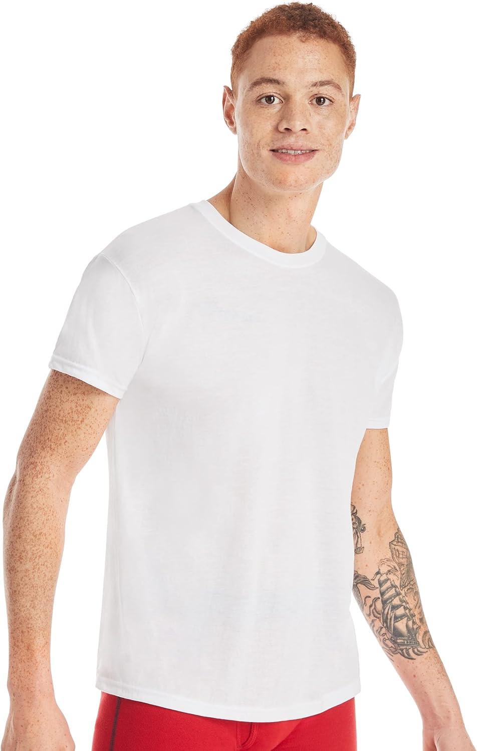 imageHanes Mens Performance Undershirt XTemp MoistureWicking Crewneck White 5PackWhite