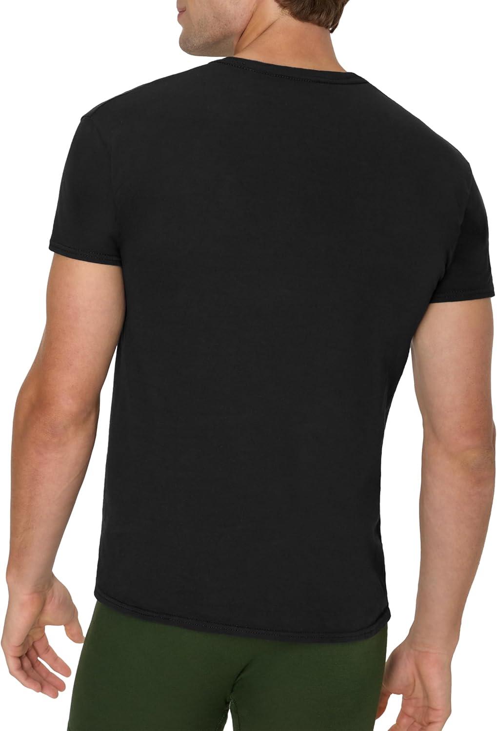 imageHanes Mens Pocket TShirt Pack 6Pack Cool ampamp Breathable Cotton Tees StayTucked Undershirts for MenBlackGrey