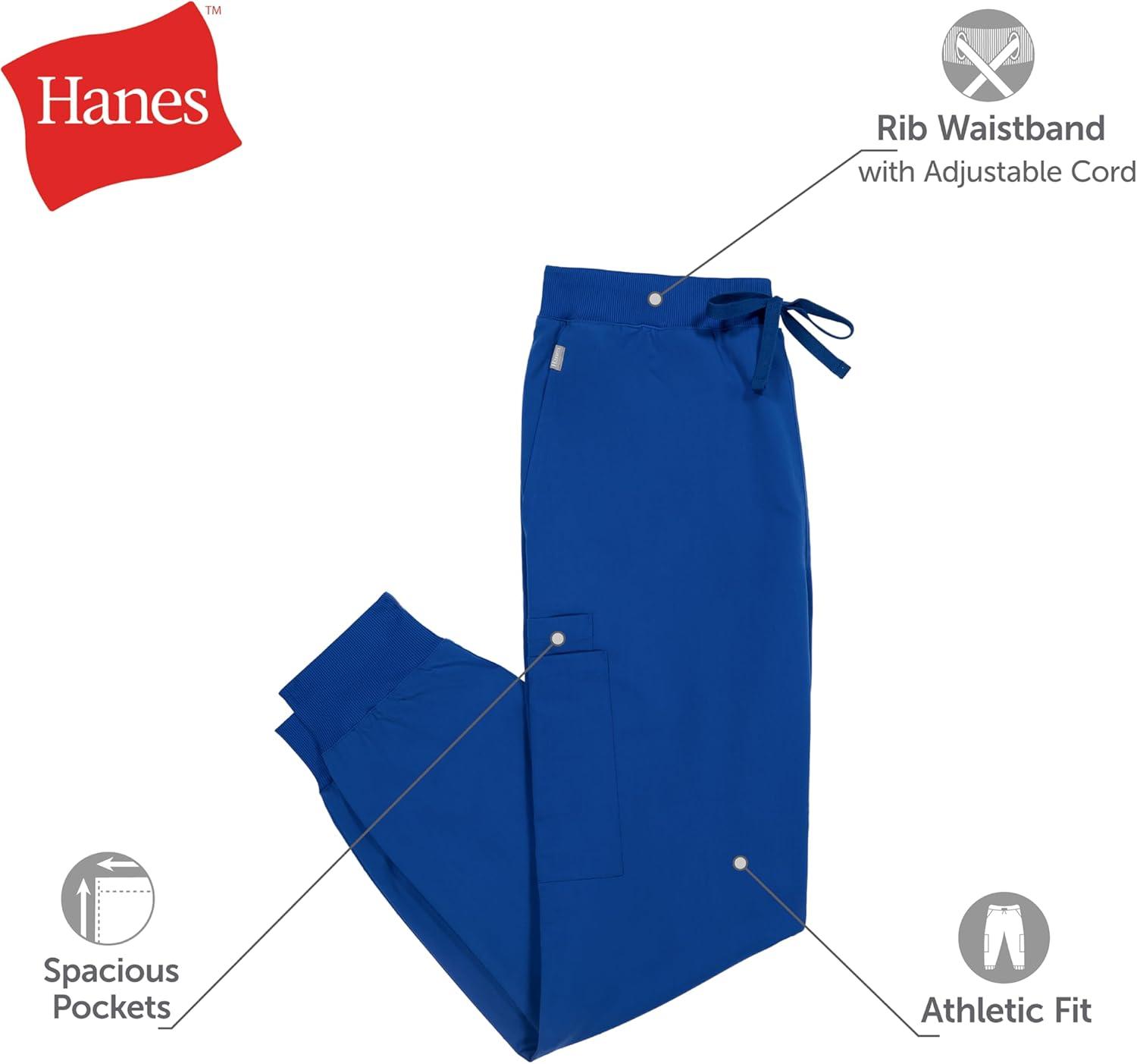 imageHanes Mens Scrubs Healthcare Joggers Scrub Joggers for Men MoistureWicking ampamp Odor Control Multiple PocketsCeil Blue 2