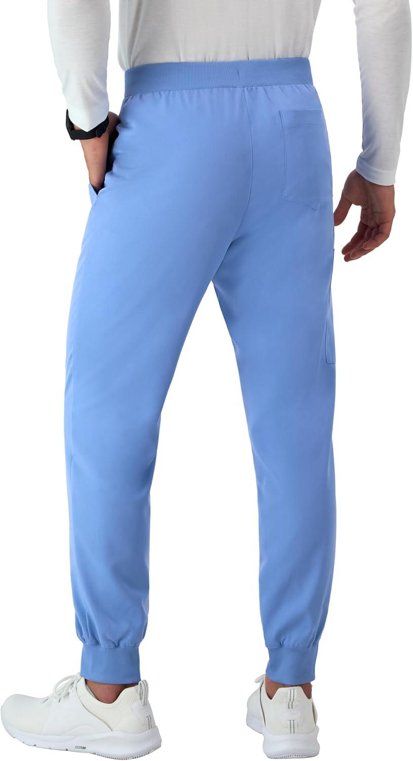 imageHanes Mens Scrubs Healthcare Joggers Scrub Joggers for Men MoistureWicking ampamp Odor Control Multiple PocketsCeil Blue 2