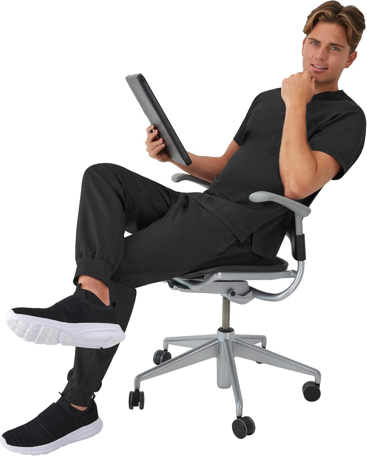 imageHanes Mens Scrubs Healthcare Joggers Scrub Joggers for Men MoistureWicking ampamp Odor Control Multiple PocketsNew Ebony