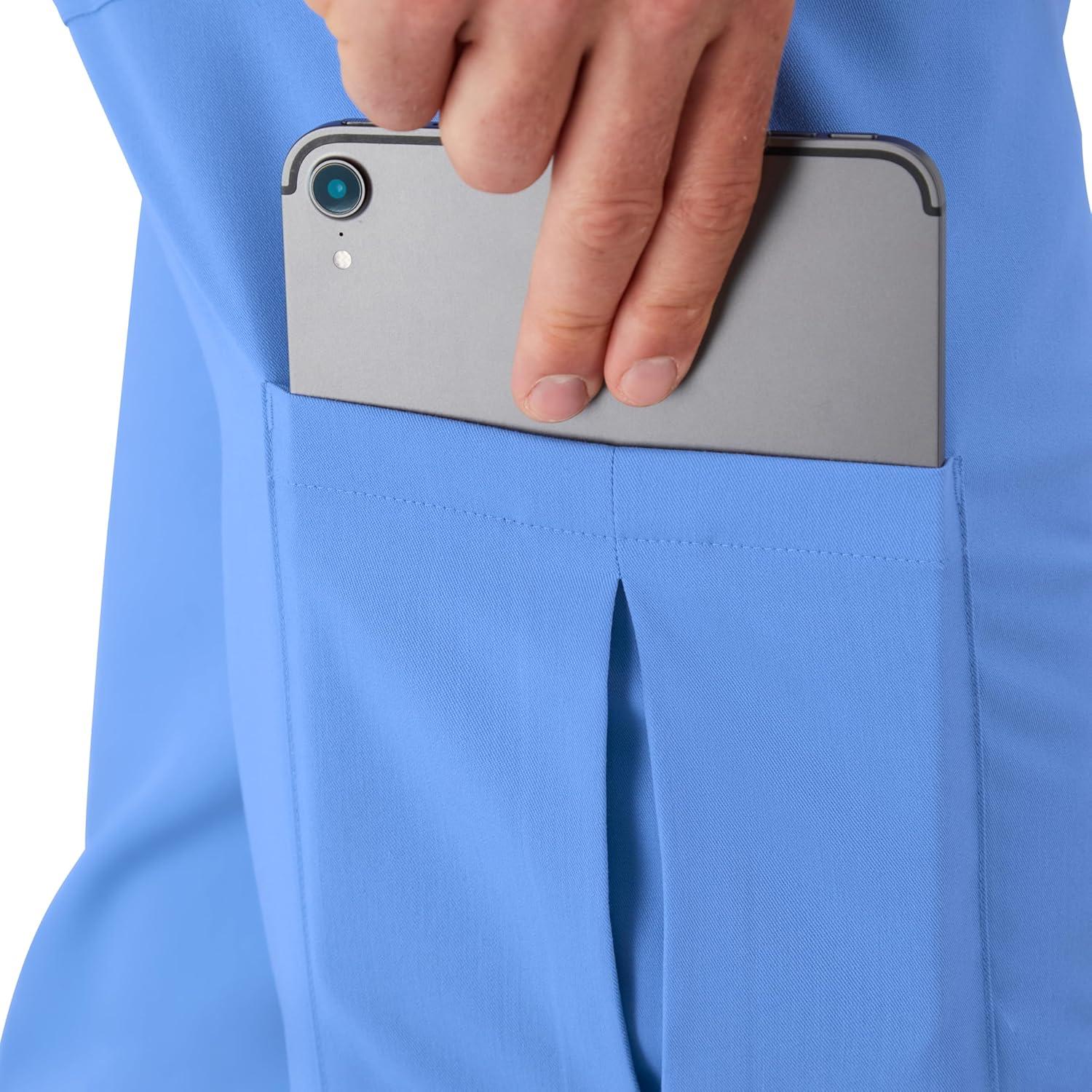 imageHanes Mens Scrubs Healthcare Pants Scrub Pants for Men MoistureWicking ampamp Odor Control 5 PocketsCeil Blue 2