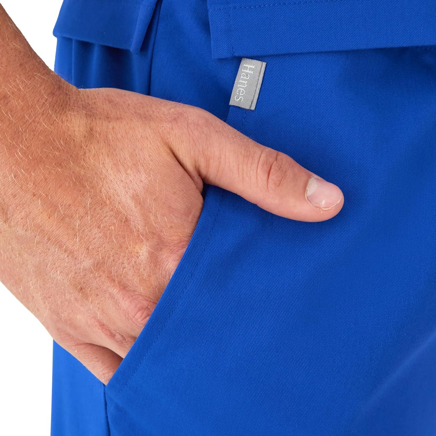 imageHanes Mens Scrubs Healthcare Pants Scrub Pants for Men MoistureWicking ampamp Odor Control 5 PocketsRoyal Blue