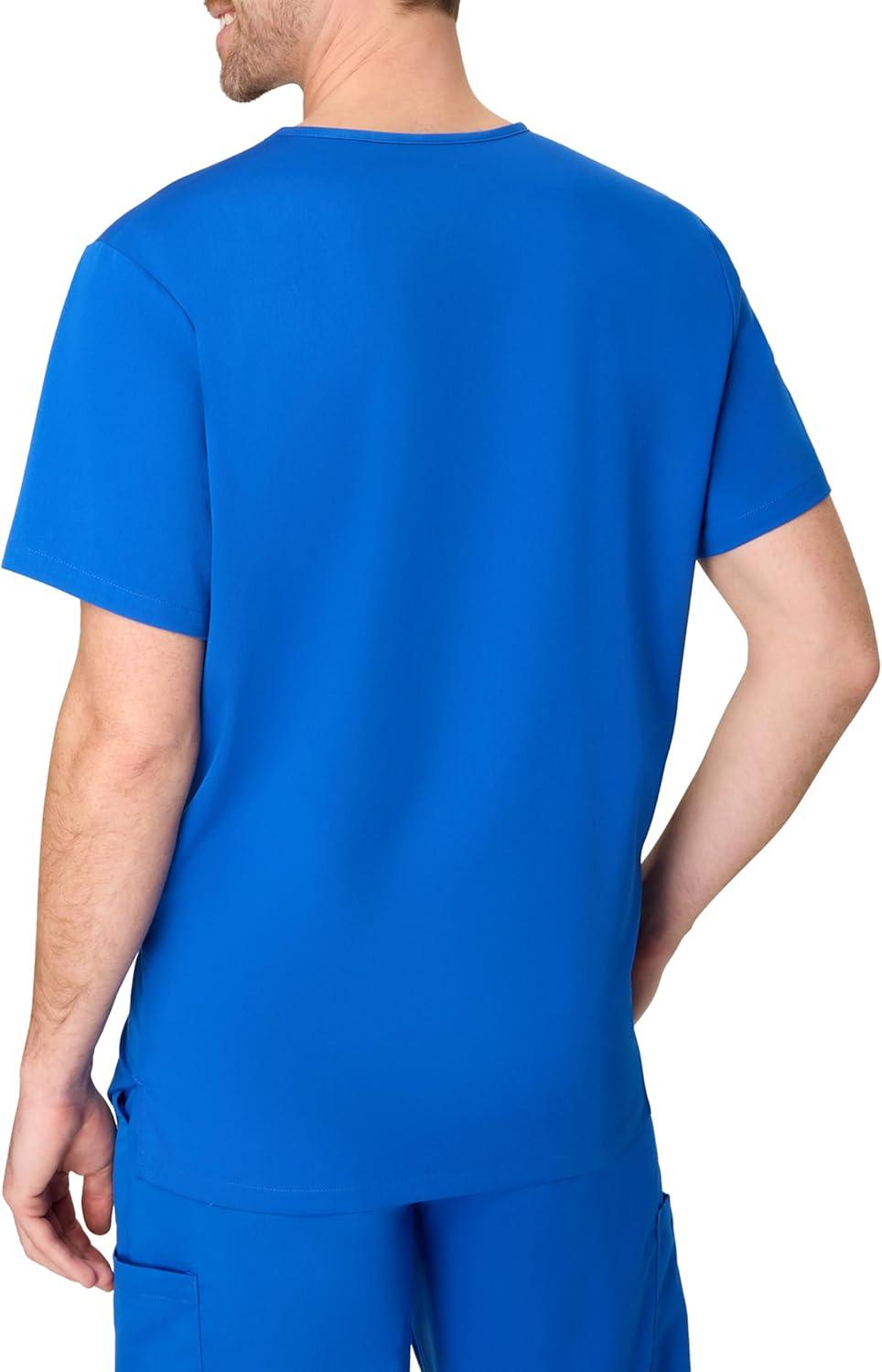 imageHanes Mens Scrubs Healthcare Top Scrub Shirt for Men MoistureWicking ampamp Odor Control One PocketRoyal Blue