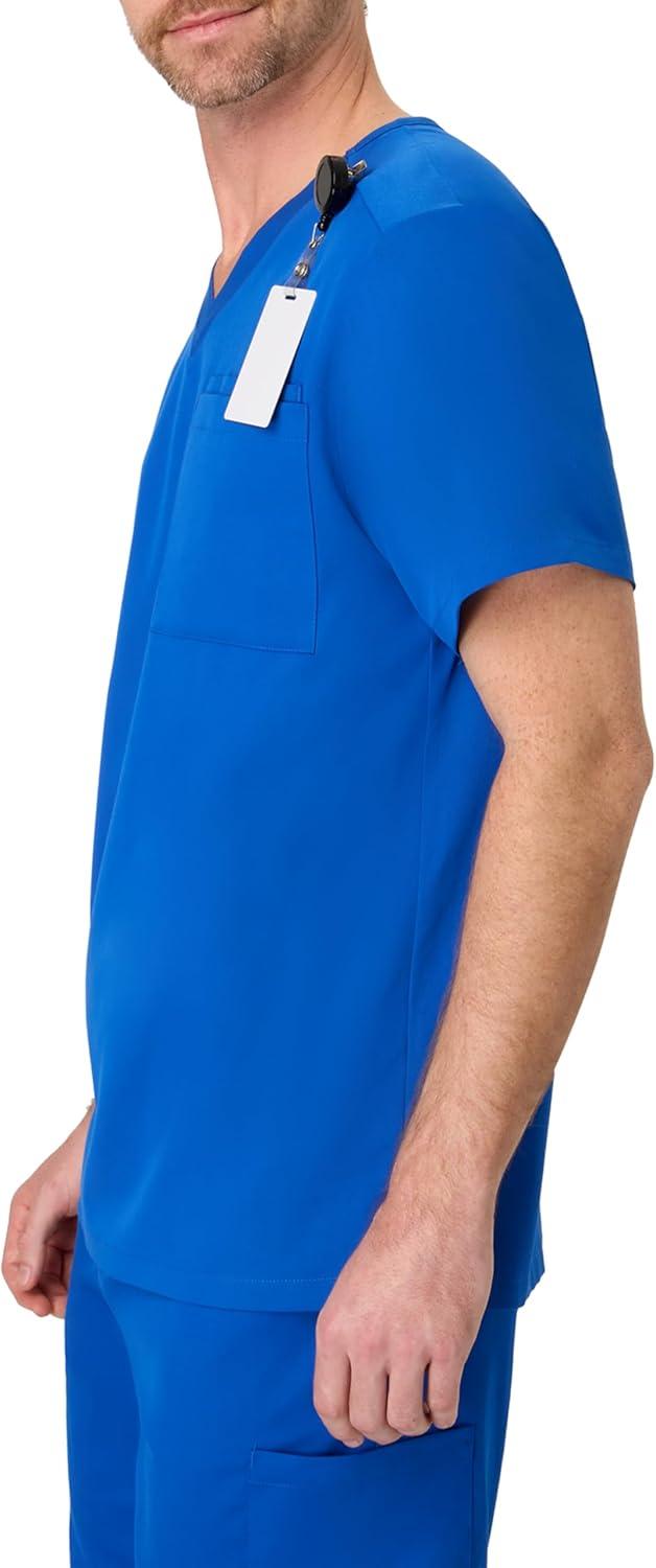 imageHanes Mens Scrubs Healthcare Top Scrub Shirt for Men MoistureWicking ampamp Odor Control One PocketRoyal Blue