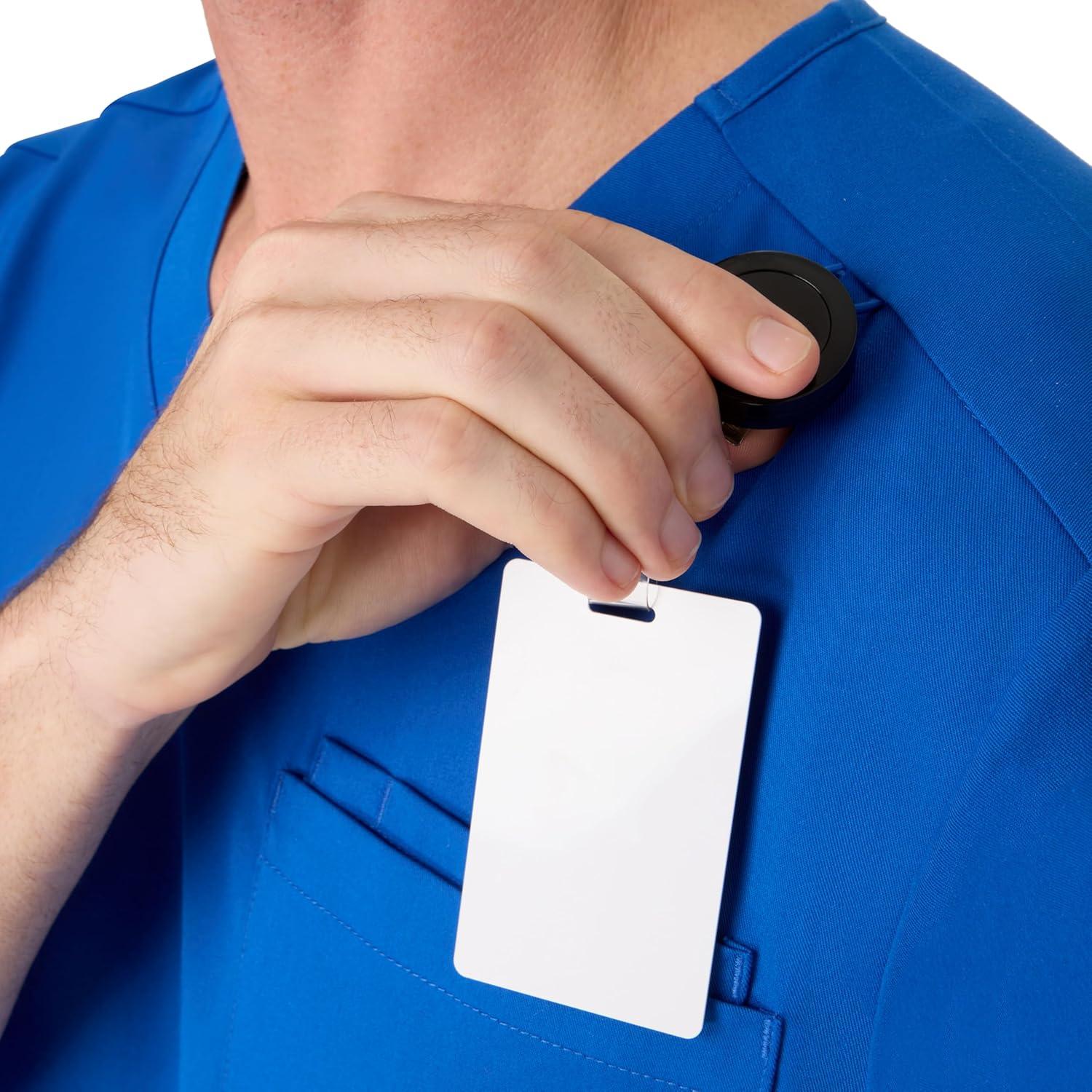 imageHanes Mens Scrubs Healthcare Top Scrub Shirt for Men MoistureWicking ampamp Odor Control One PocketRoyal Blue