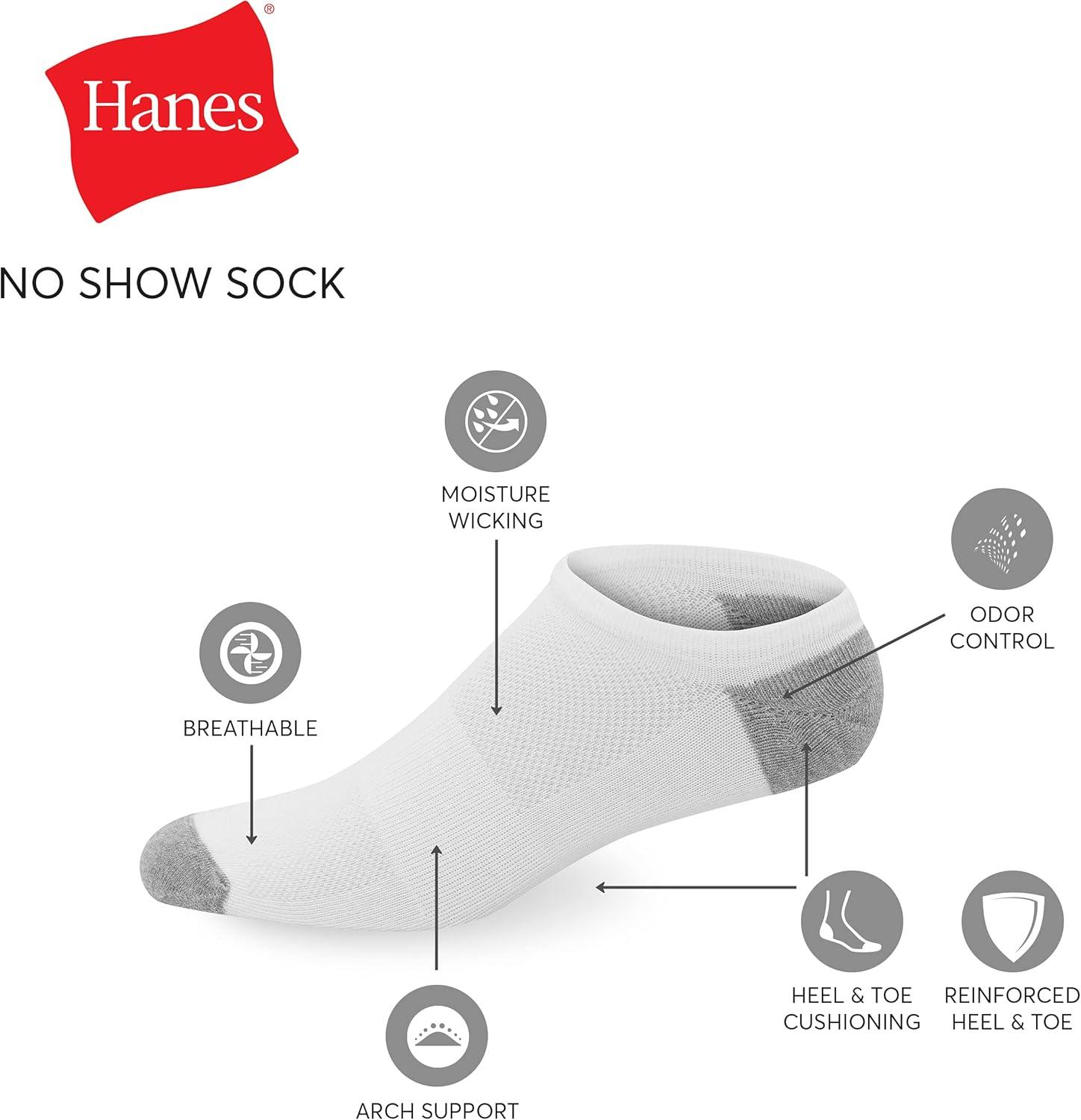imageHanes Mens Socks XTemp Lightweight Socks Low Cut and No Show 12PackWhite