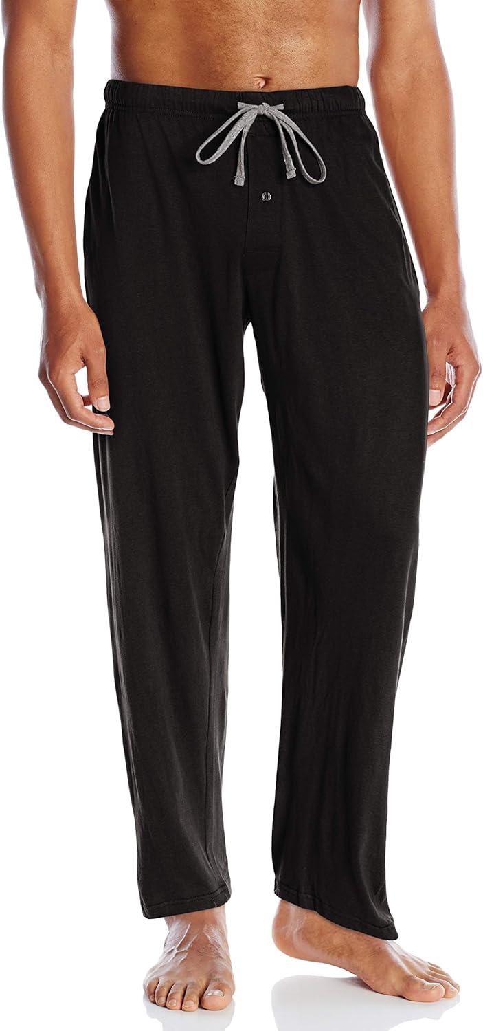 imageHanes Mens Solid Knit Sleep Pant with Pockets and DrawstringBlack