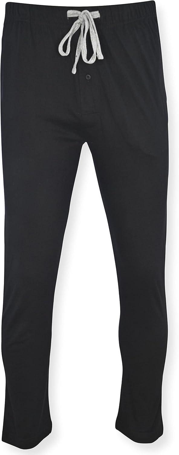 imageHanes Mens Solid Knit Sleep Pant with Pockets and DrawstringBlackActive Grey