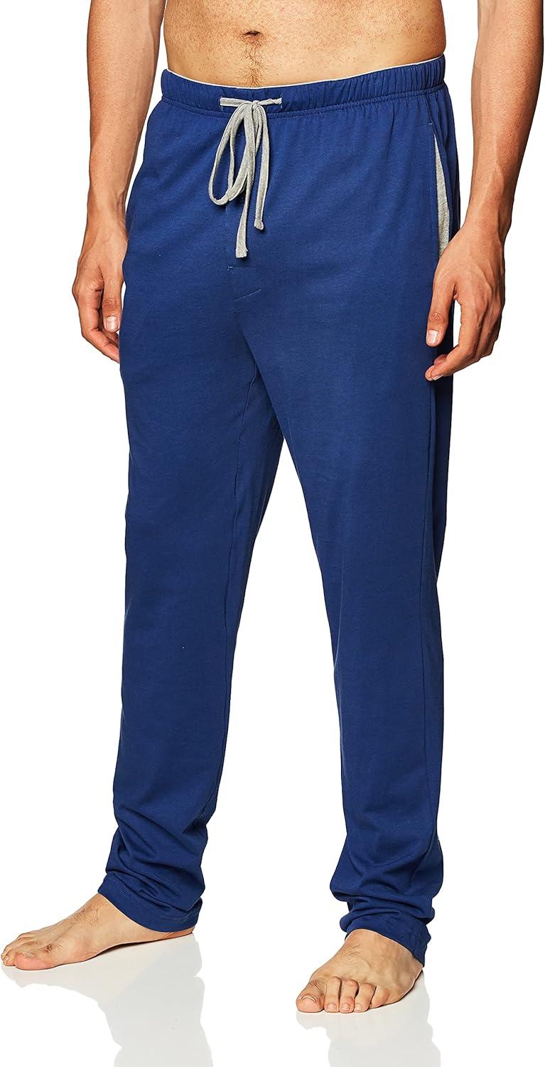 imageHanes Mens Solid Knit Sleep Pant with Pockets and DrawstringBlue