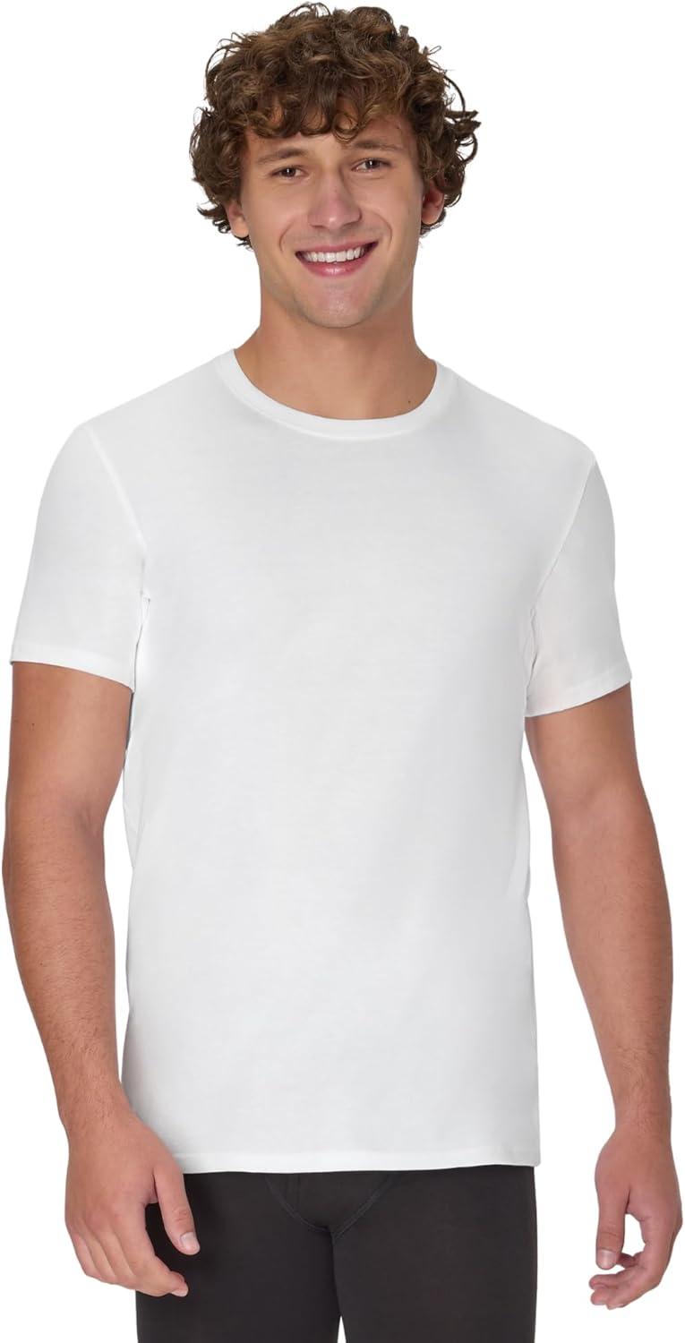 imageHanes Mens Sweat Block Undershirt Underarm Sweat Blocking Tee White Crewneck TShirt 3PackWhite