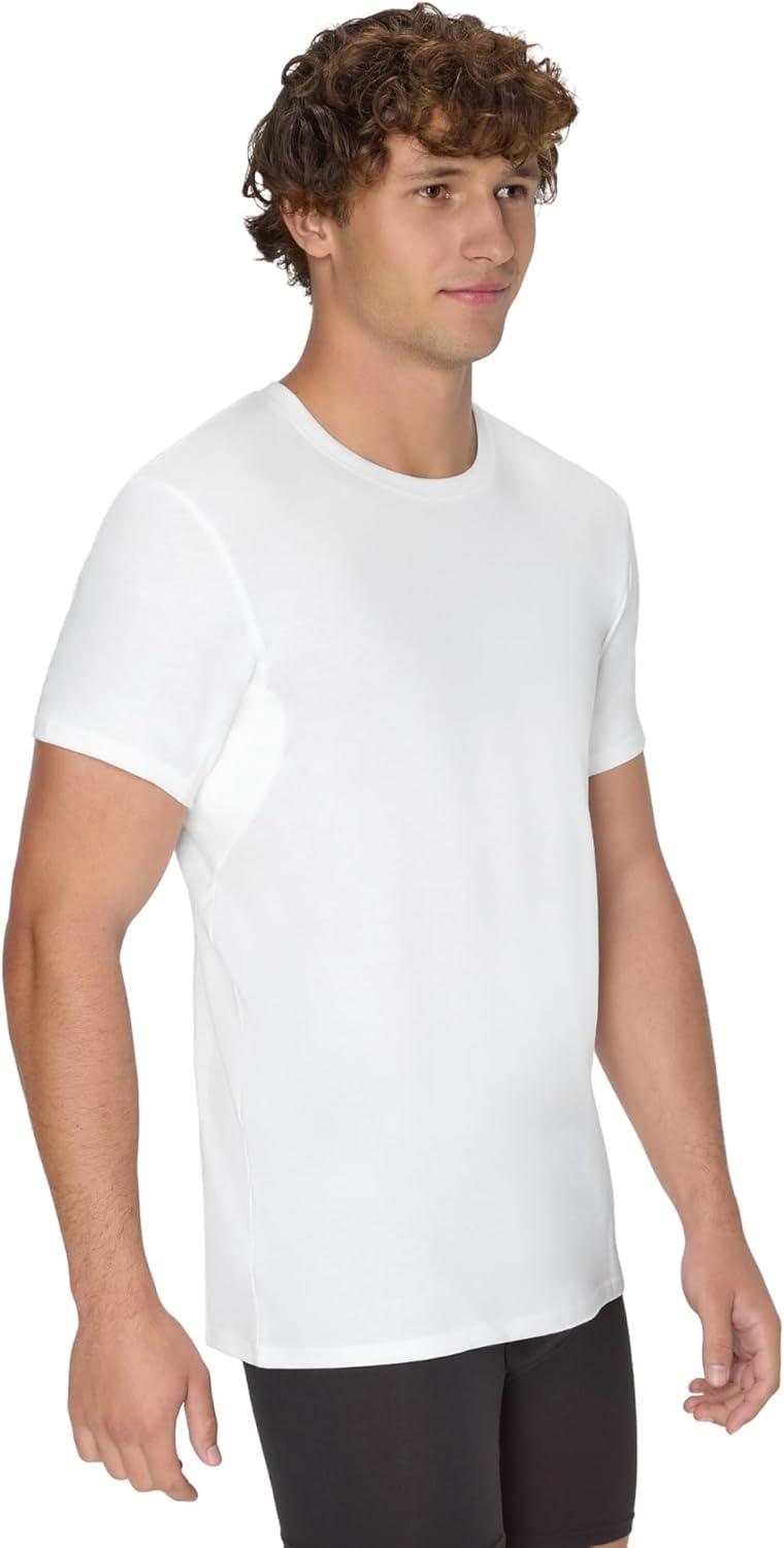 imageHanes Mens Sweat Block Undershirt Underarm Sweat Blocking Tee White Crewneck TShirt 3PackWhite