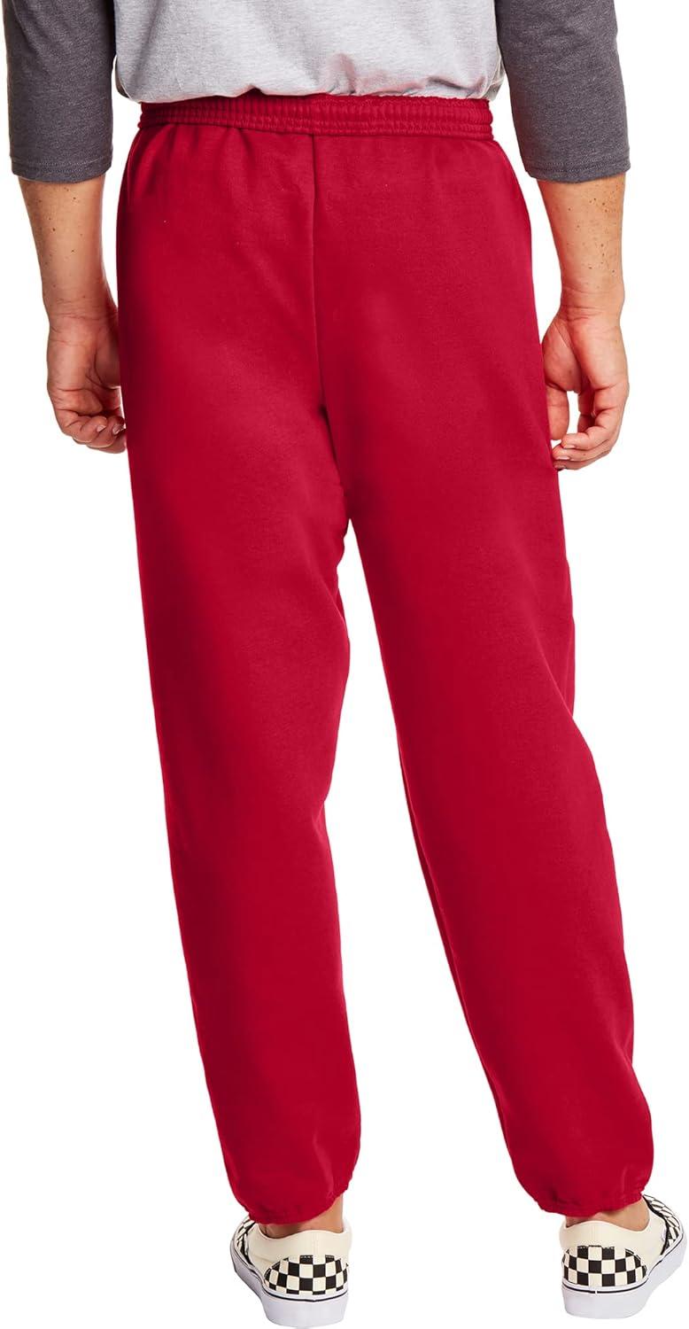 imageHanes Mens Sweatpants EcoSmart Best Sweatpants for Men Mens Athletic Lounge Pants with Cinched Cuffs 1 or 2 Pack OptionDeep Red 2 Pack