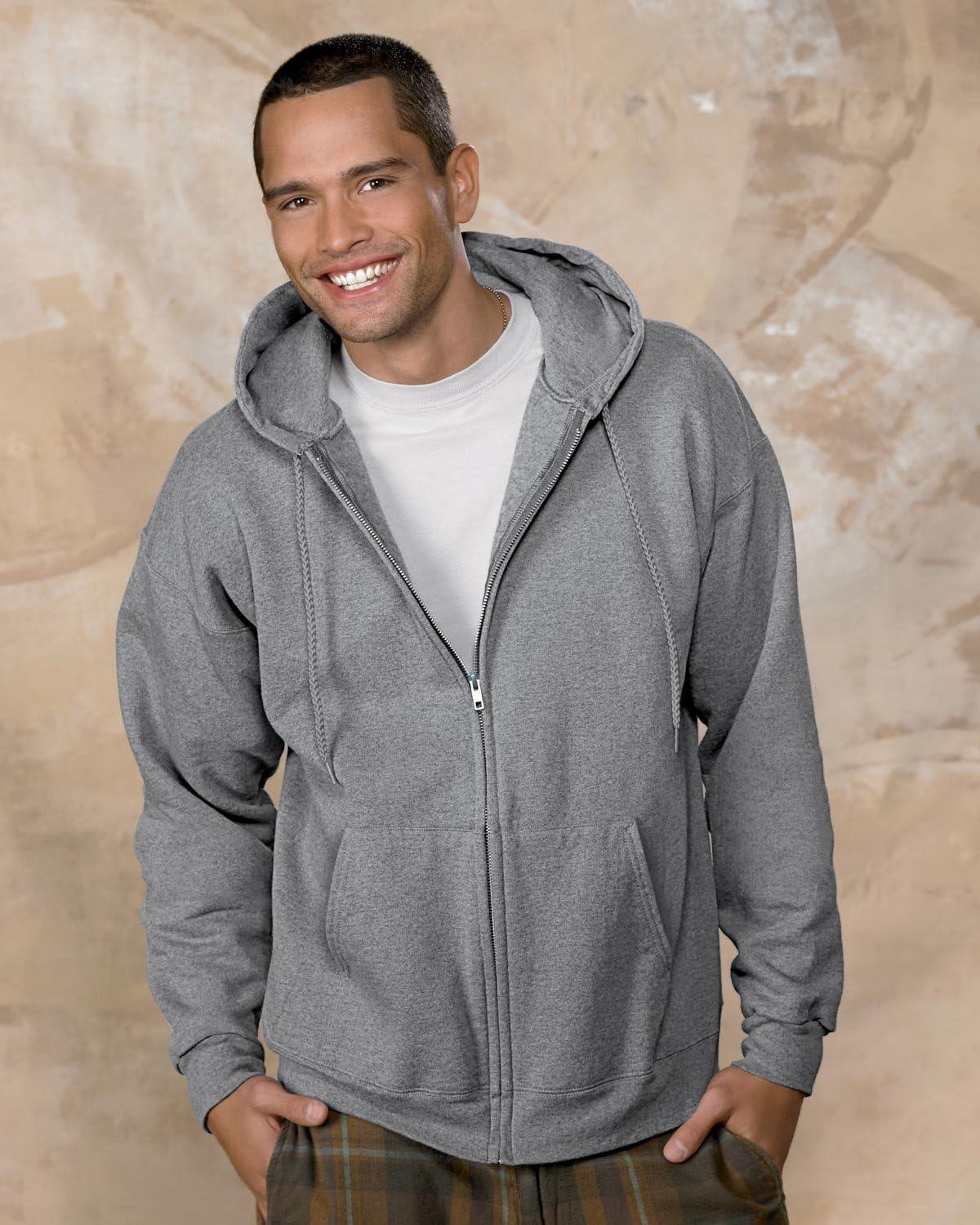 imageHanes Mens Ultimate FullZip Hoodie Mens Hooded Fleece Sweatshirt with ZipperBlack