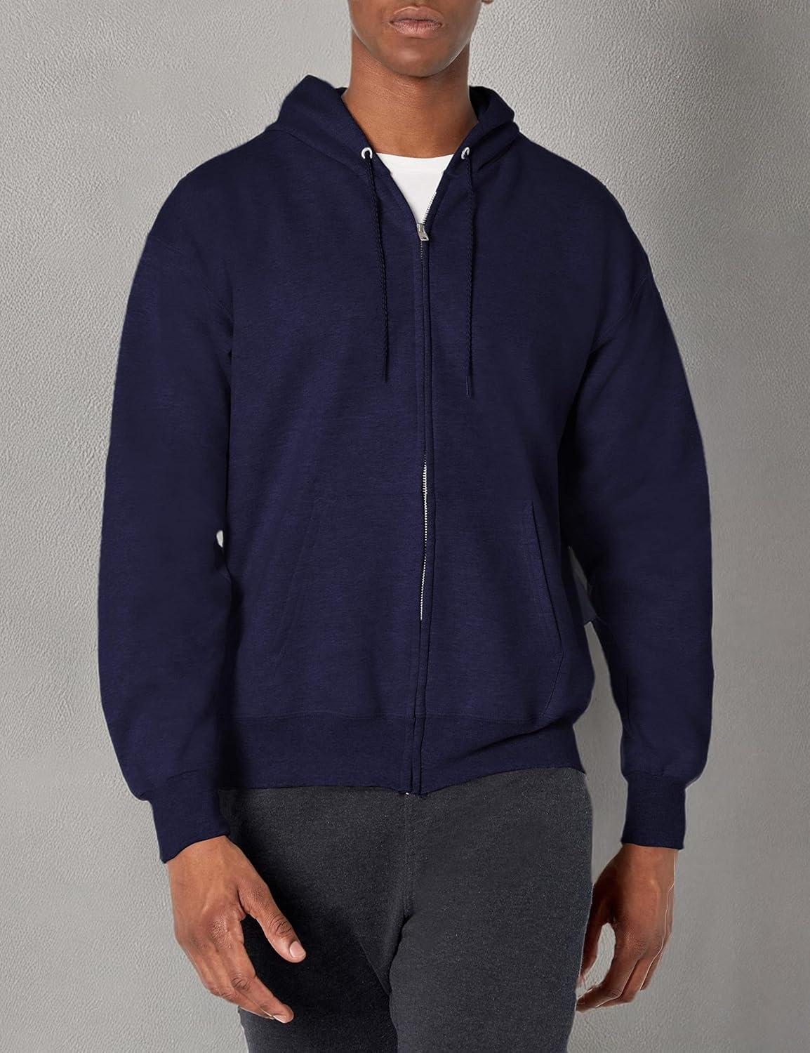 imageHanes Mens Ultimate FullZip Hoodie Mens Hooded Fleece Sweatshirt with ZipperDeep Navy