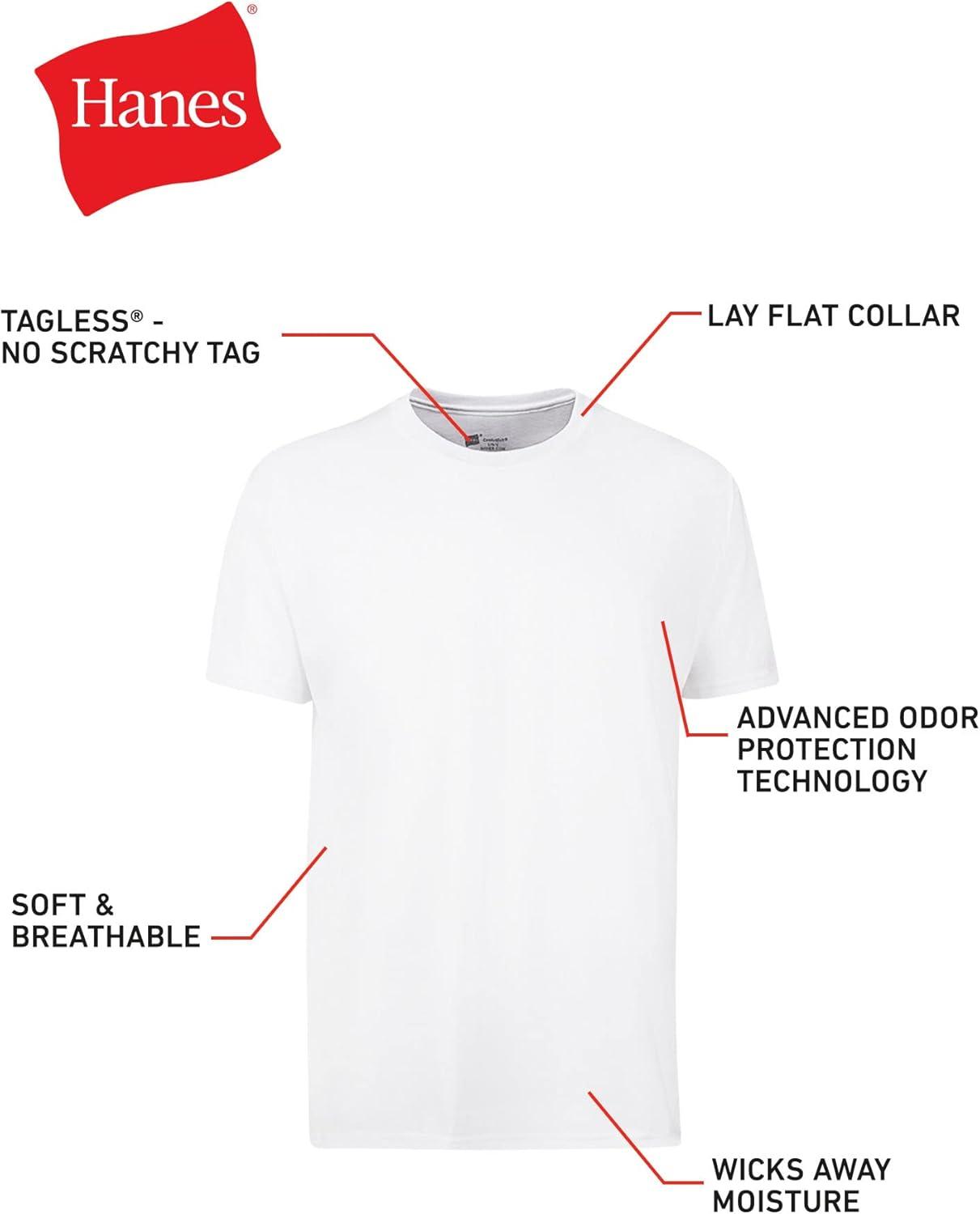 imageHanes Mens Undershirt Packs StayTucked Soft Cotton Undershirts Best Undershirts for Men WhiteBlackAsstd MultipacksWhite 12 Pack