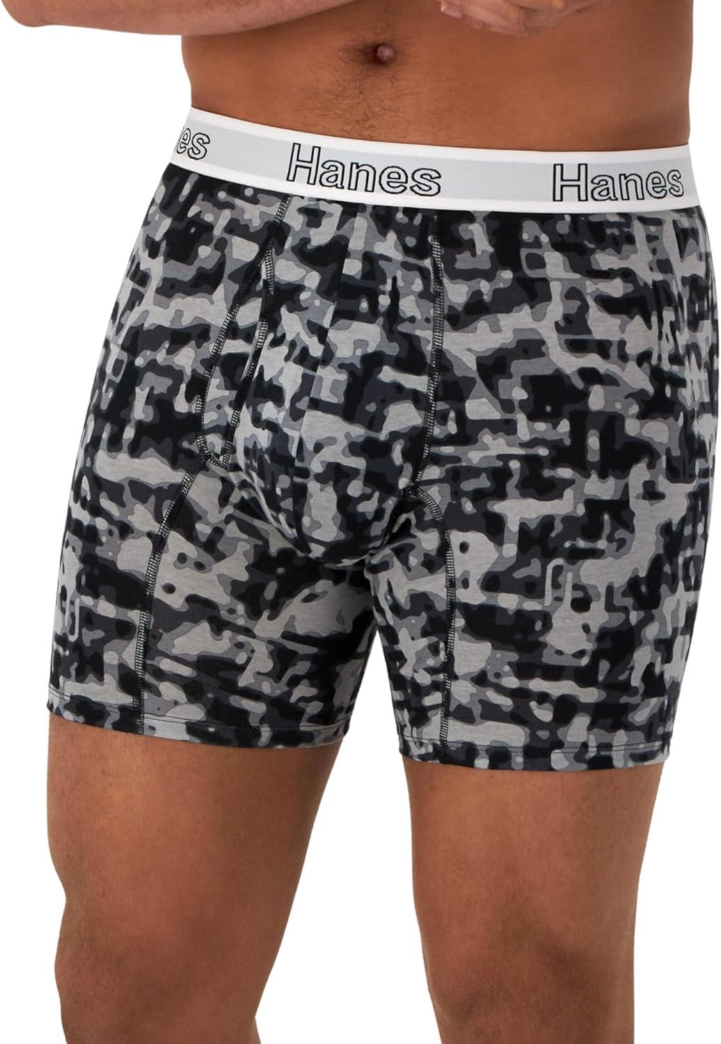 imageHanes Mens Underwear Boxer Briefs or LongLeg Boxer Briefs Pack 3 Pack NoRideUp StretchCotton Men ClothingBlackCranberry Concrete 3pack