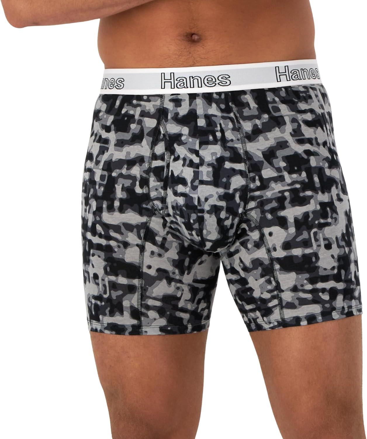 imageHanes Mens Underwear Boxer Briefs or LongLeg Boxer Briefs Pack 3 Pack NoRideUp StretchCotton Men ClothingBlackCranberry Concrete 3pack