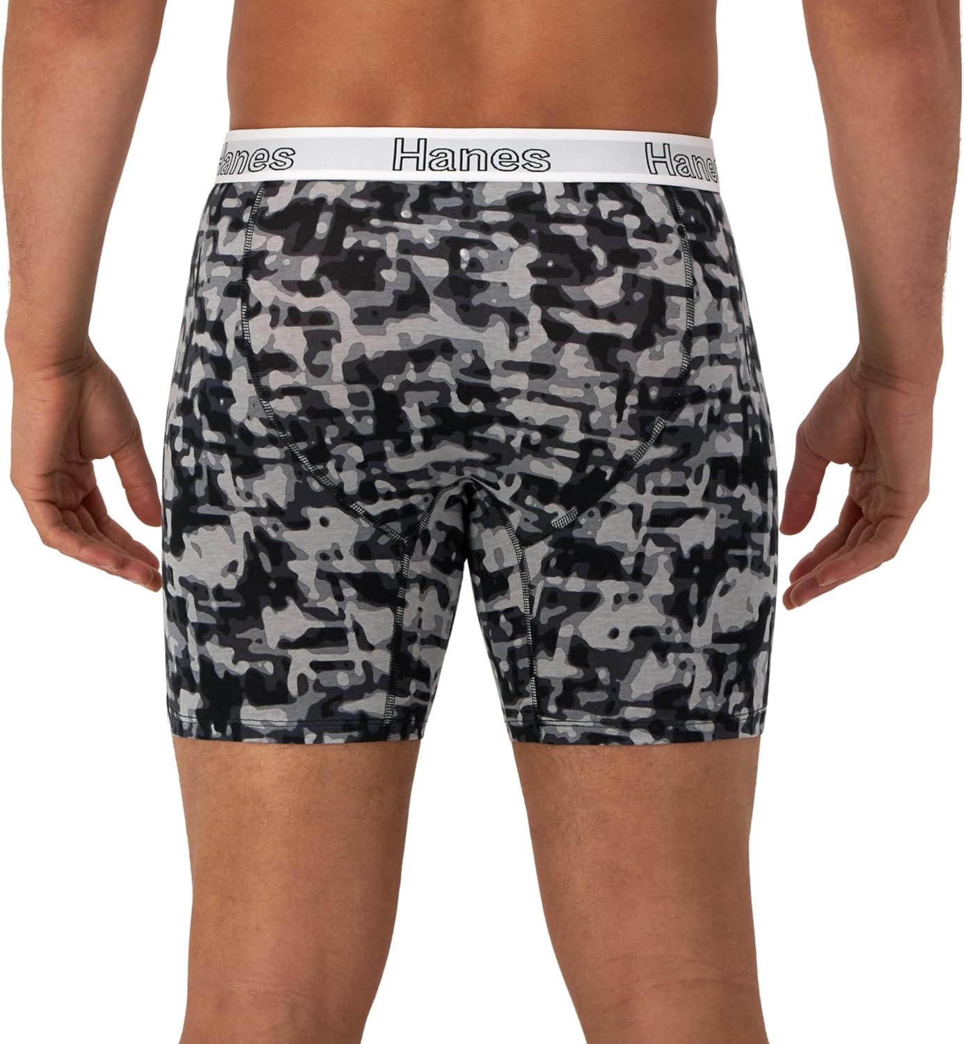 imageHanes Mens Underwear Boxer Briefs or LongLeg Boxer Briefs Pack 3 Pack NoRideUp StretchCotton Men ClothingBlackCranberry Concrete 3pack