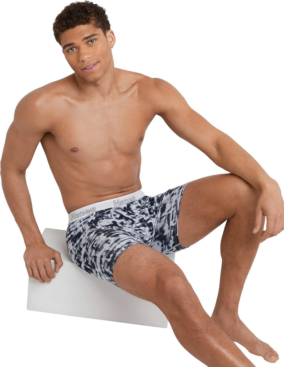 imageHanes Mens Underwear Boxer Briefs or LongLeg Boxer Briefs Pack 3 Pack NoRideUp StretchCotton Men ClothingBlackCranberry Concrete 3pack