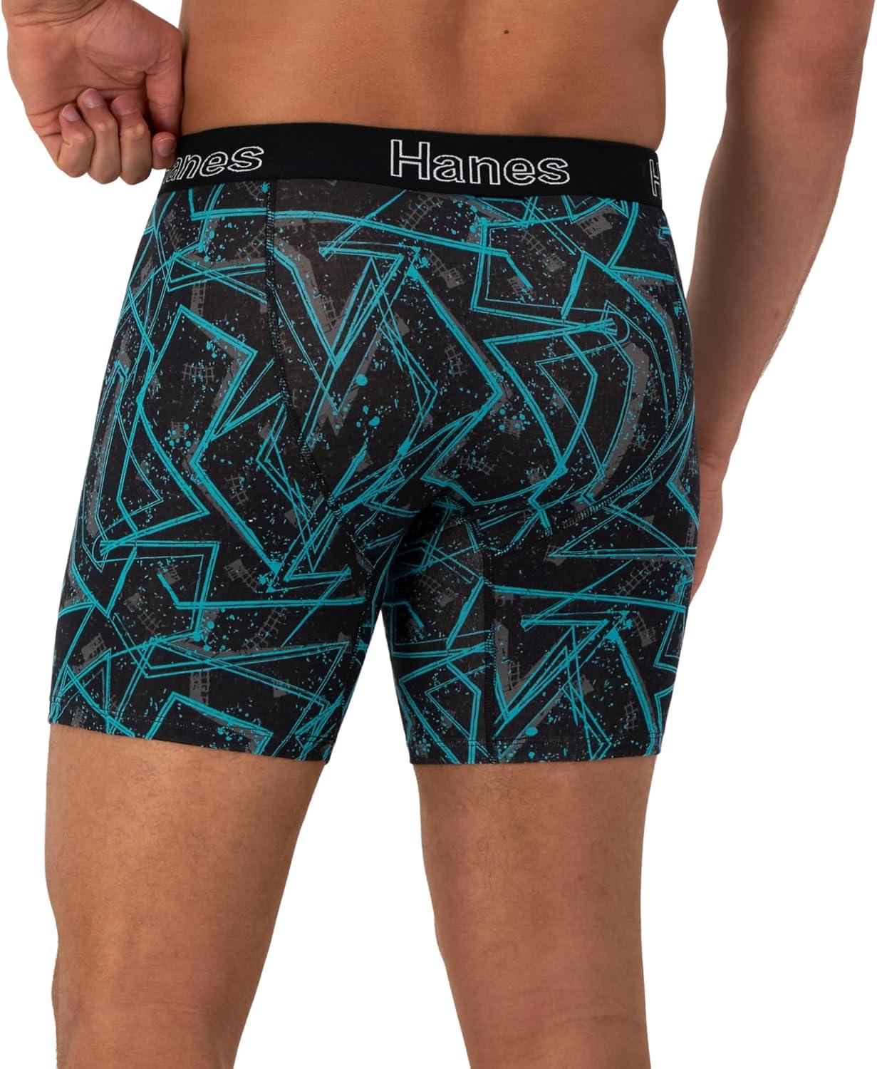 imageHanes Mens Underwear Boxer Briefs or LongLeg Boxer Briefs Pack 3 Pack NoRideUp StretchCotton Men ClothingTurquoiseConcreteBlack 3pack