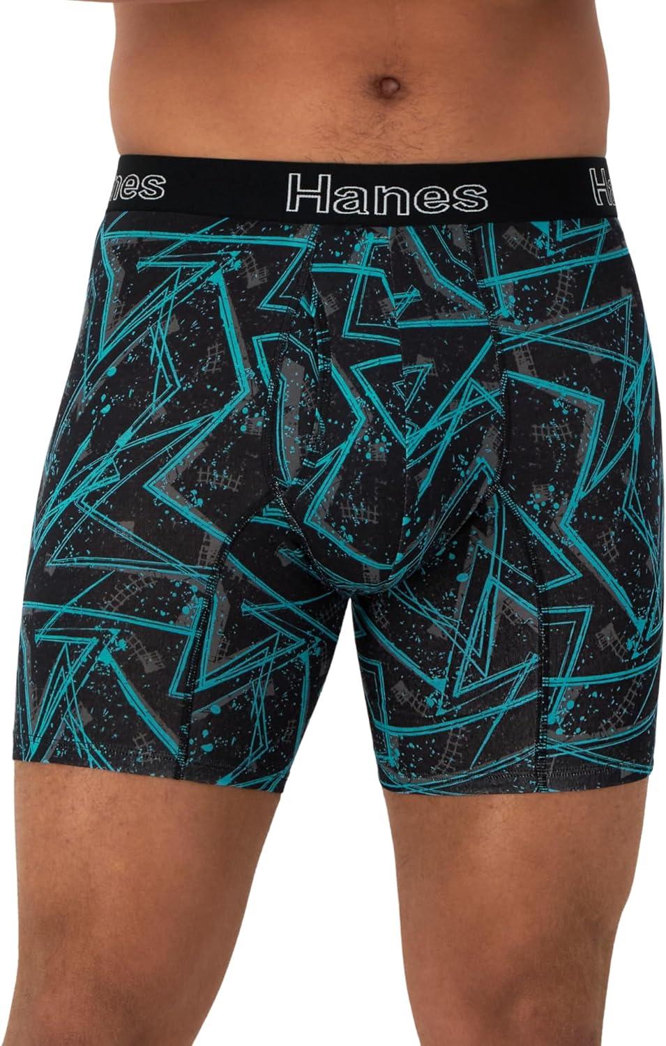 imageHanes Mens Underwear Boxer Briefs or LongLeg Boxer Briefs Pack 3 Pack NoRideUp StretchCotton Men ClothingTurquoiseConcreteBlack 3pack