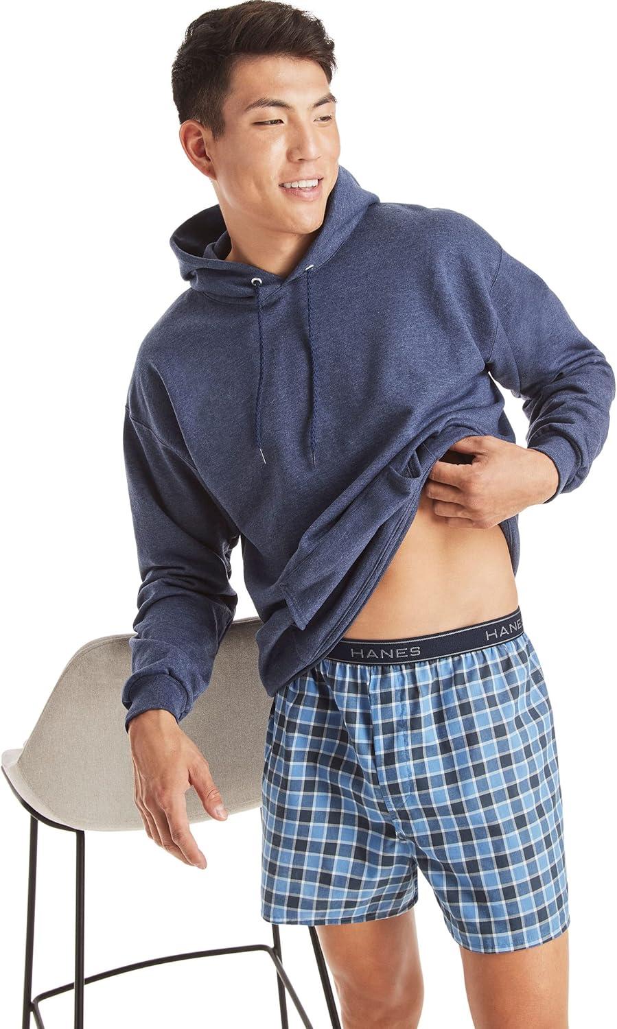 imageHanes Mens Underwear Boxers Pack Cool ampamp Breathable Cotton Underwear MoistureWicking Boxers for MenAssorted 12 Pack